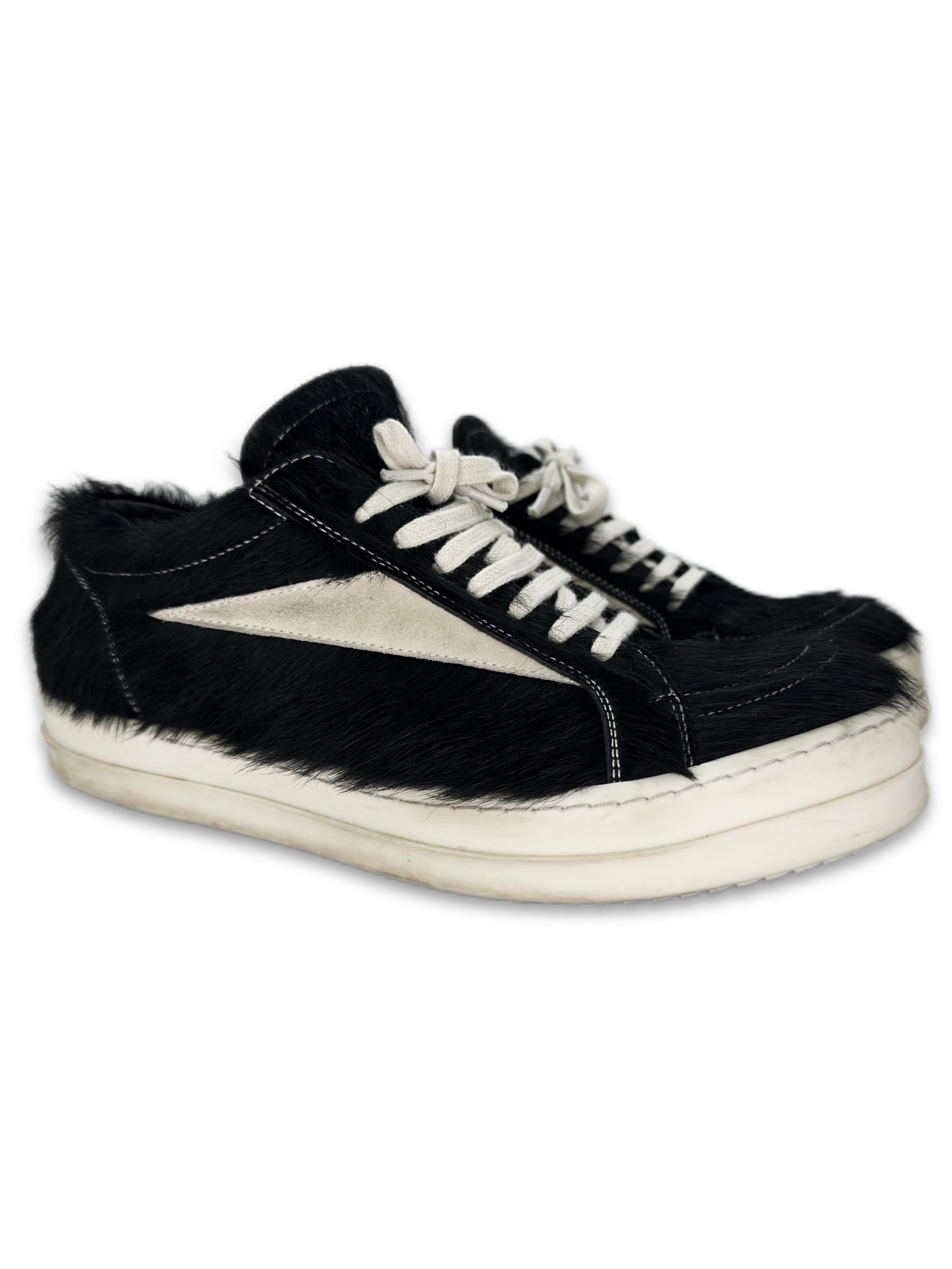 Rick Owens Pony Hair Black ‘Vans’ Low-top Sneakers