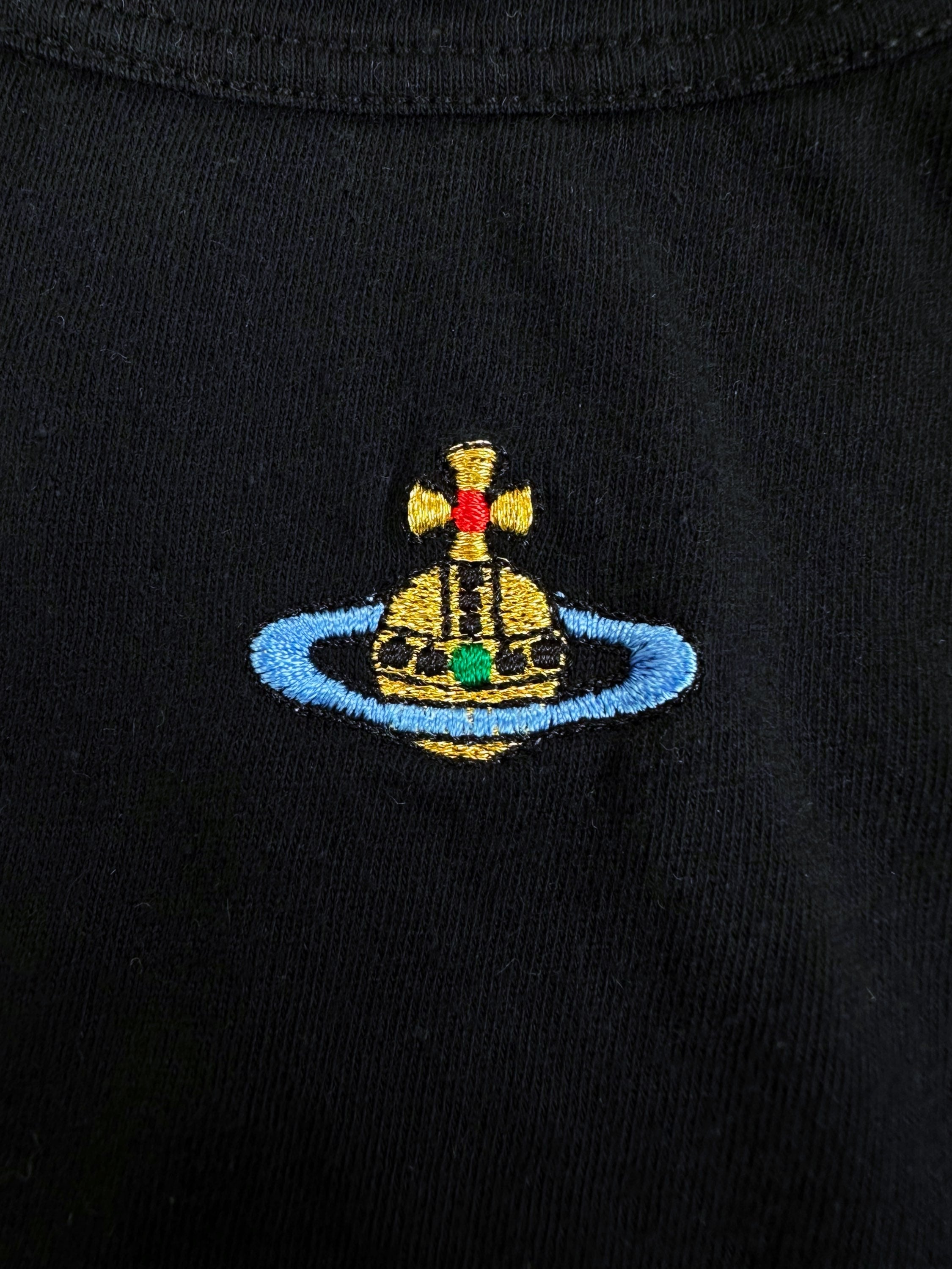 Vivienne Westwood ‘Orb’ Embroidered Navy Blue Tank-top