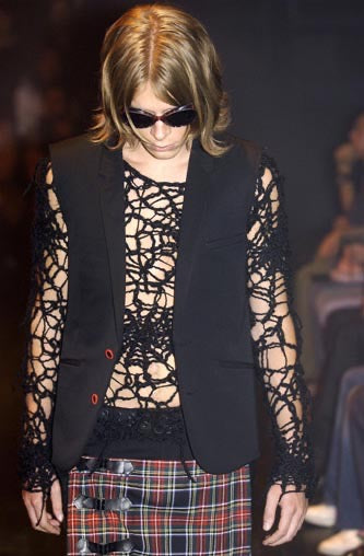 SS05 Number (N)ine ‘Nightcrawler’ Spiderweb Black Wool Knit Sweater