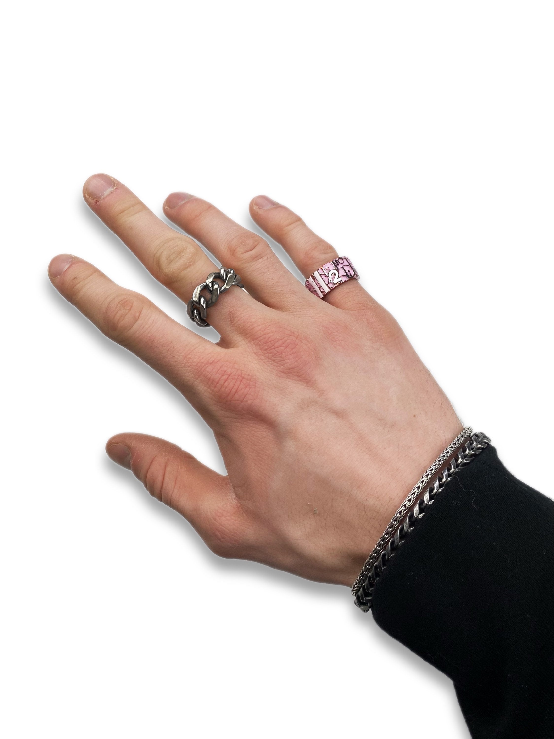 00s Dior ‘2’ Hot Pink Trotter Monogram Ring