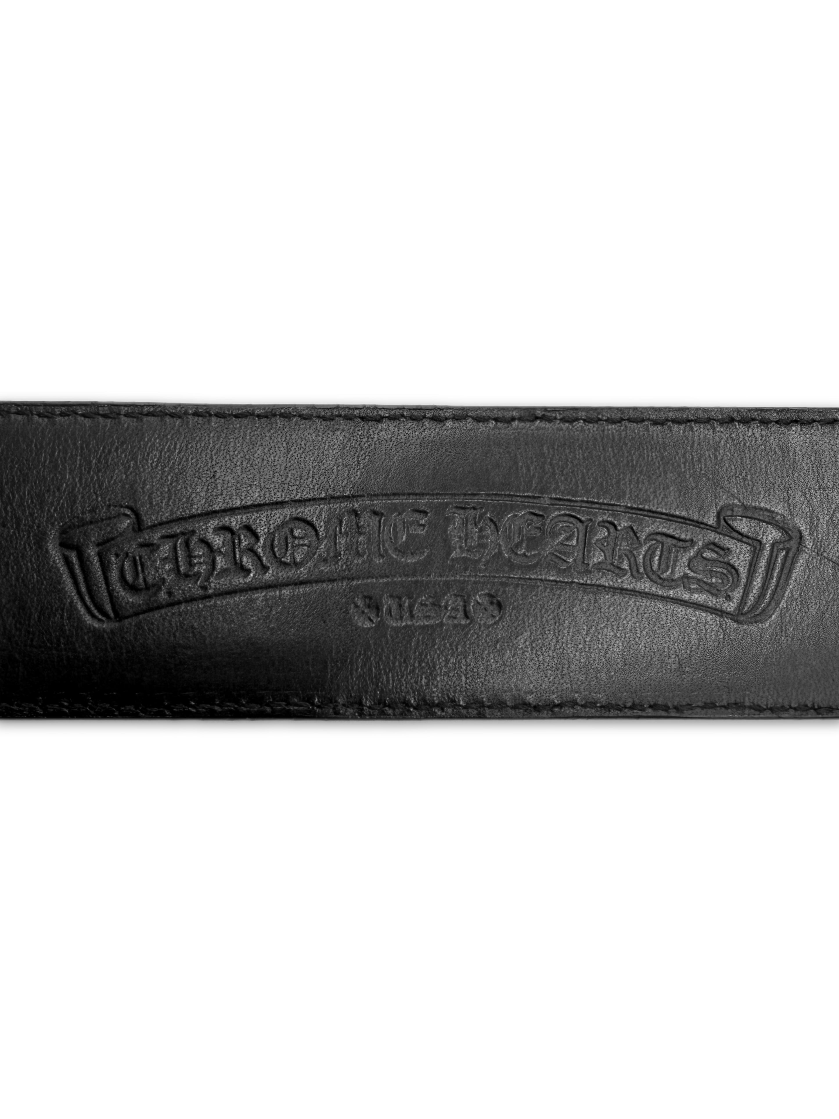 Chrome Hearts Black Leather .925 Silver Belt