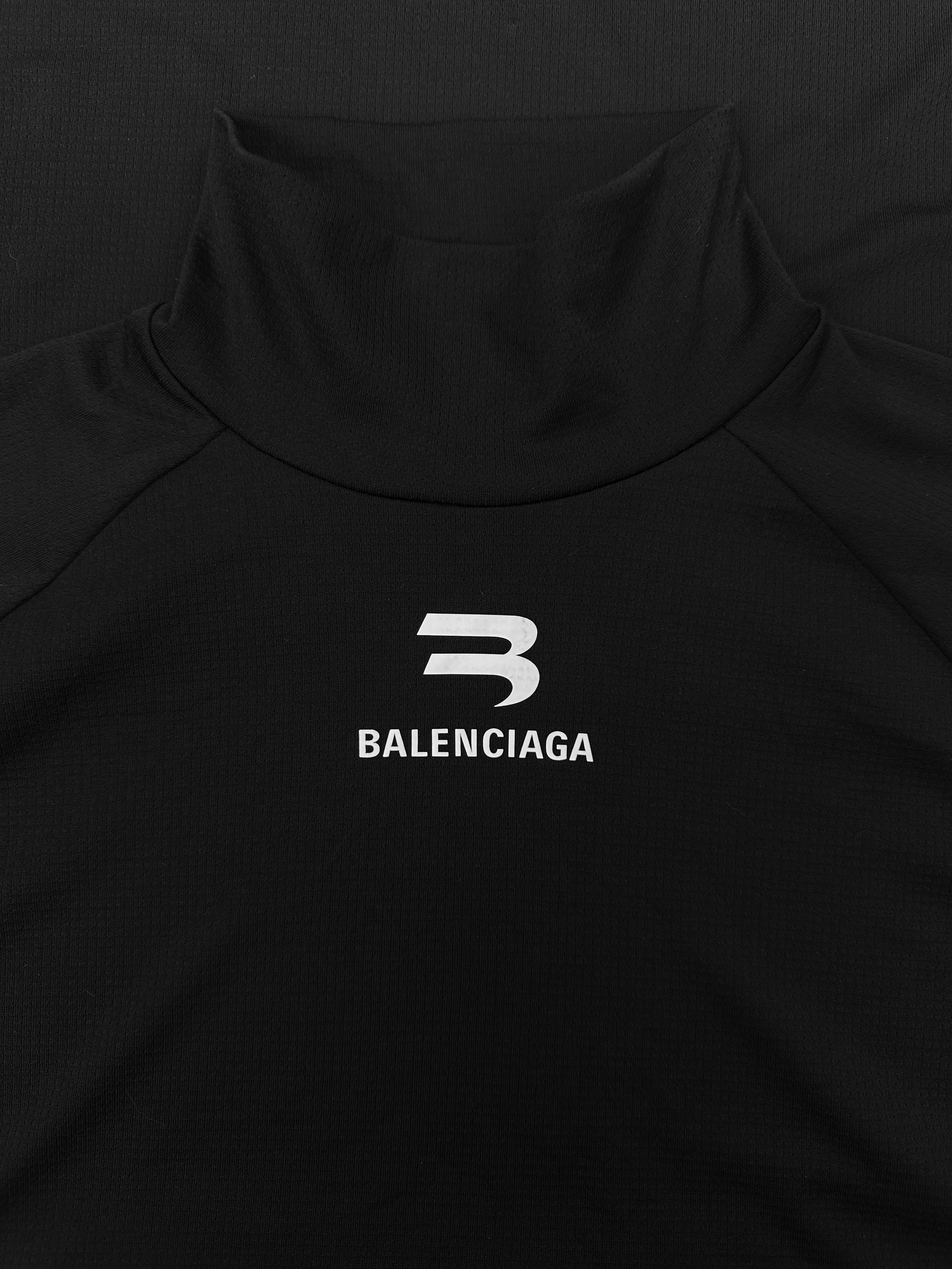 AW21 Balenciaga ‘Sporty B’ Logo Activewear Lightweight Turtleneck