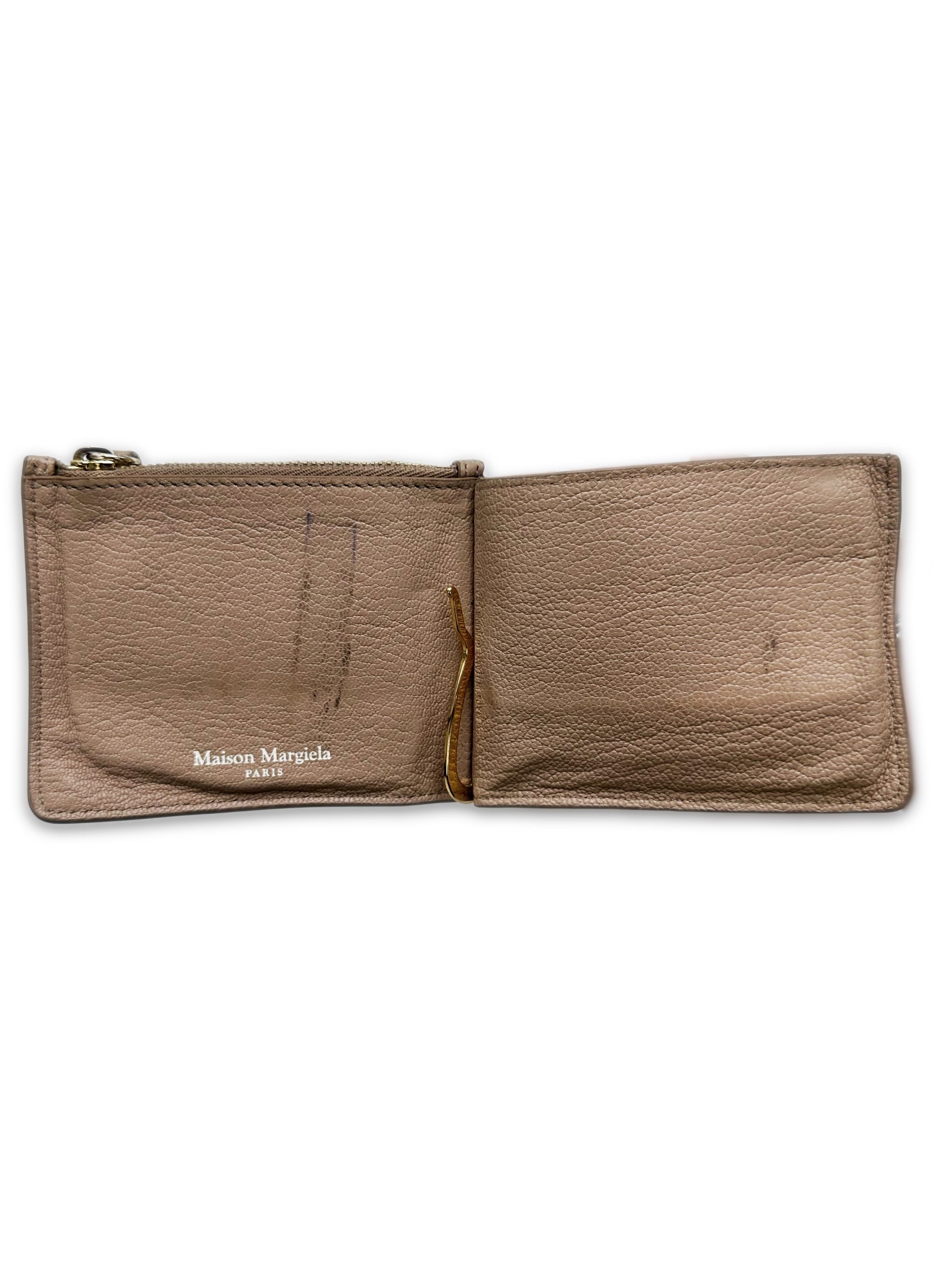 Maison Margiela Beige Four Stitch Bifold Leather Wallet