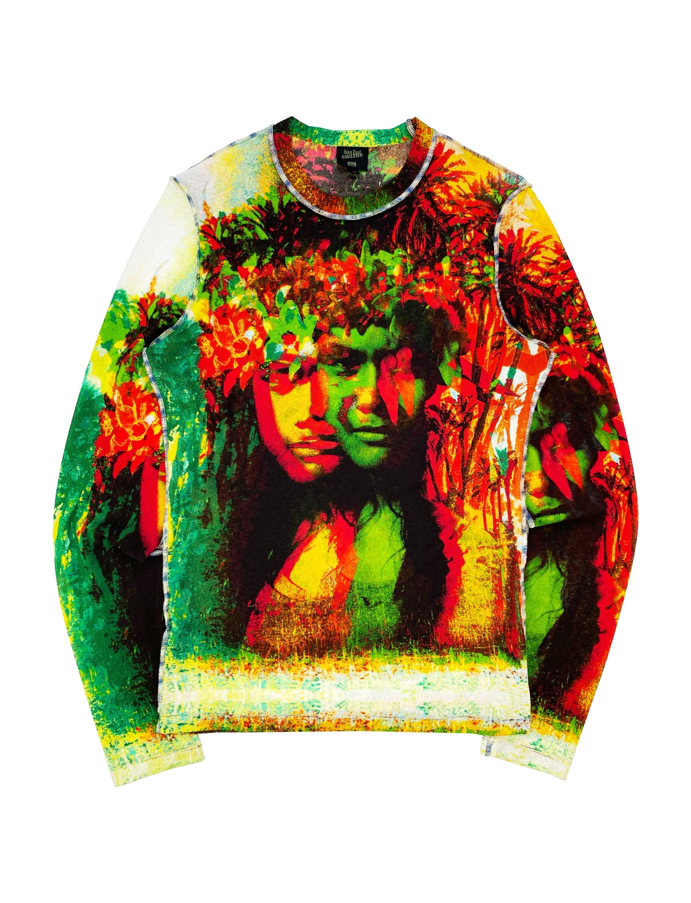 SS00 Jean Paul Gaultier ‘Psychedelic’ Mesh Tattoo Longsleeve