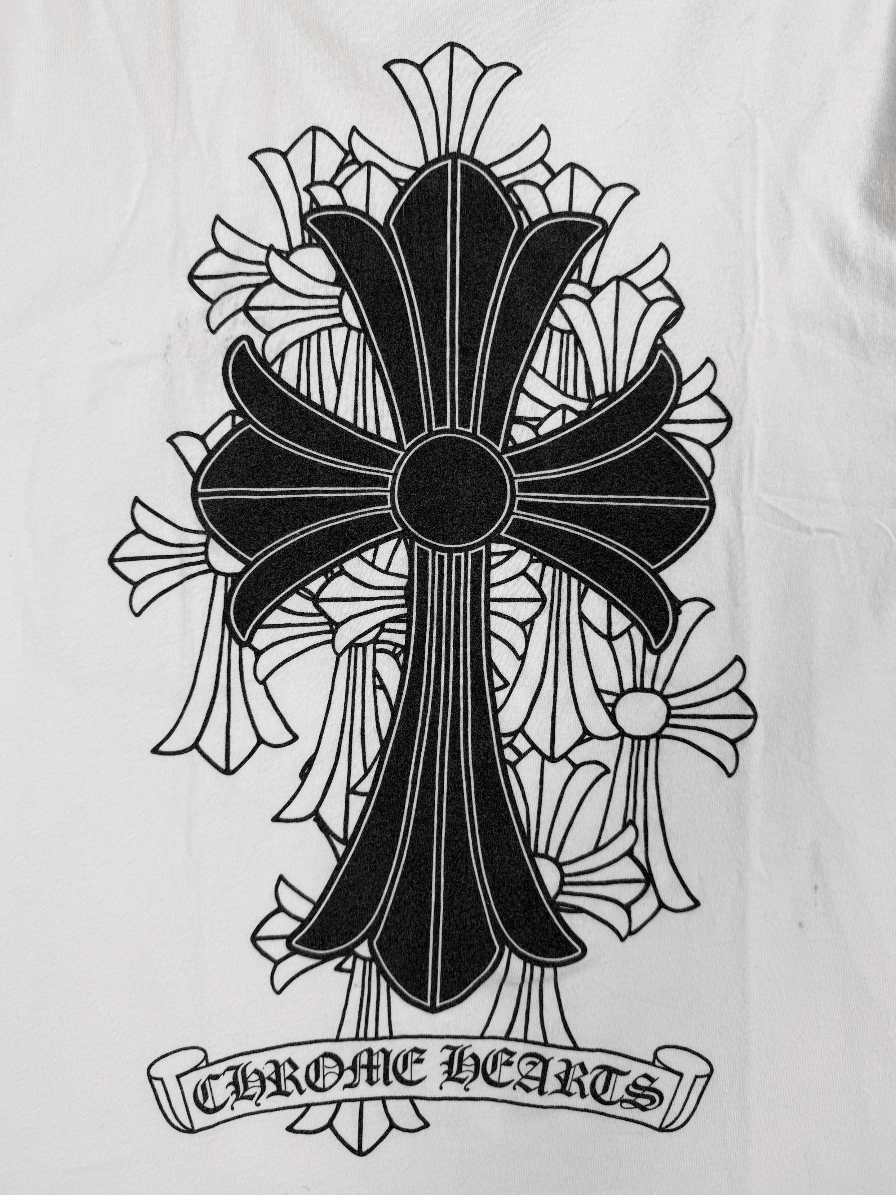 Chrome Hearts Cemetery Cross Monogram White Logo T-Shirt