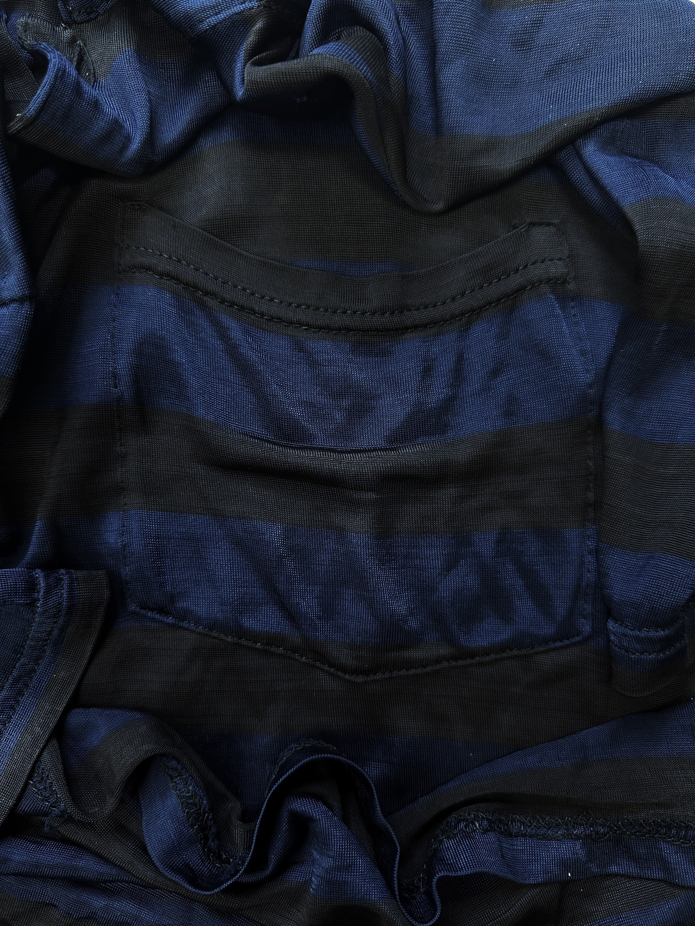 SS99 Helmut Lang ‘Prisoner’ Striped Mesh Polo Collared Shirt
