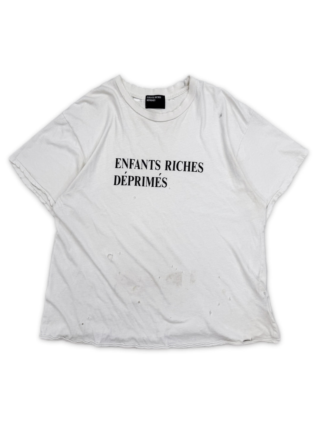 Enfants Riches Deprimes White Distressed Logo T-Shirt