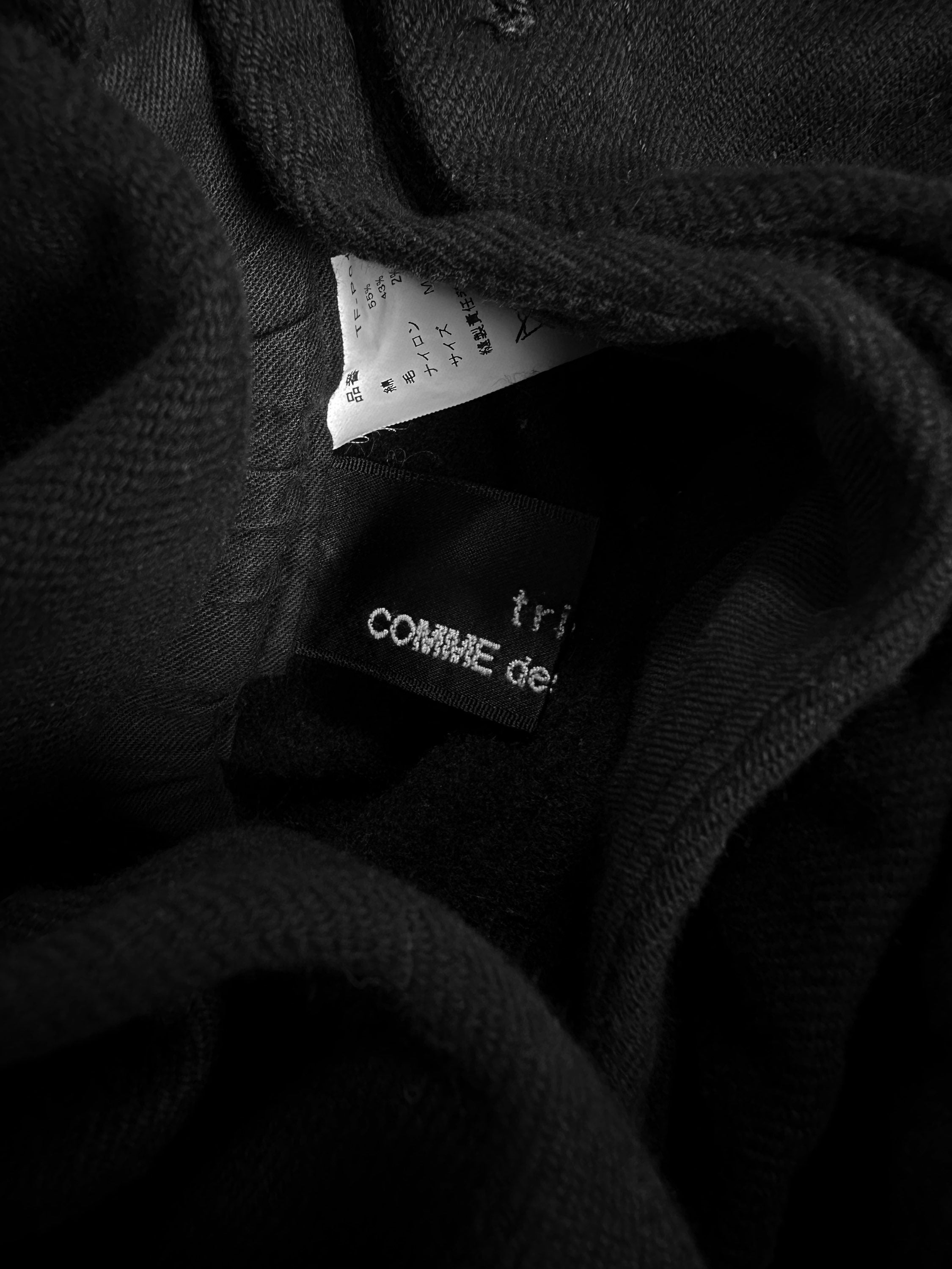 Comme des Garçons Tricot Double Layered Black Wool Shorts