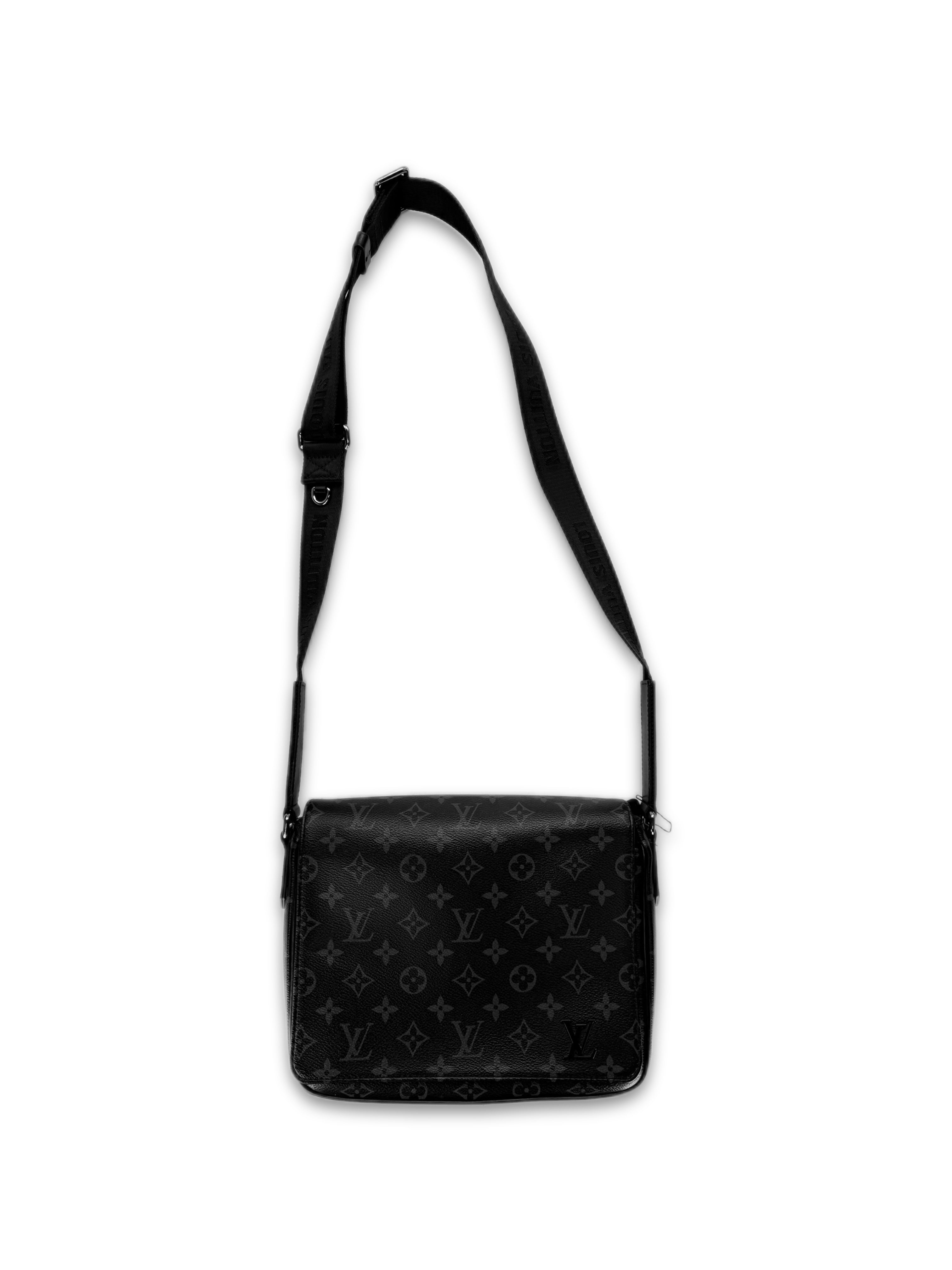 Louis Vuitton Black Leather Monogram Crossbody Shoulder Bag