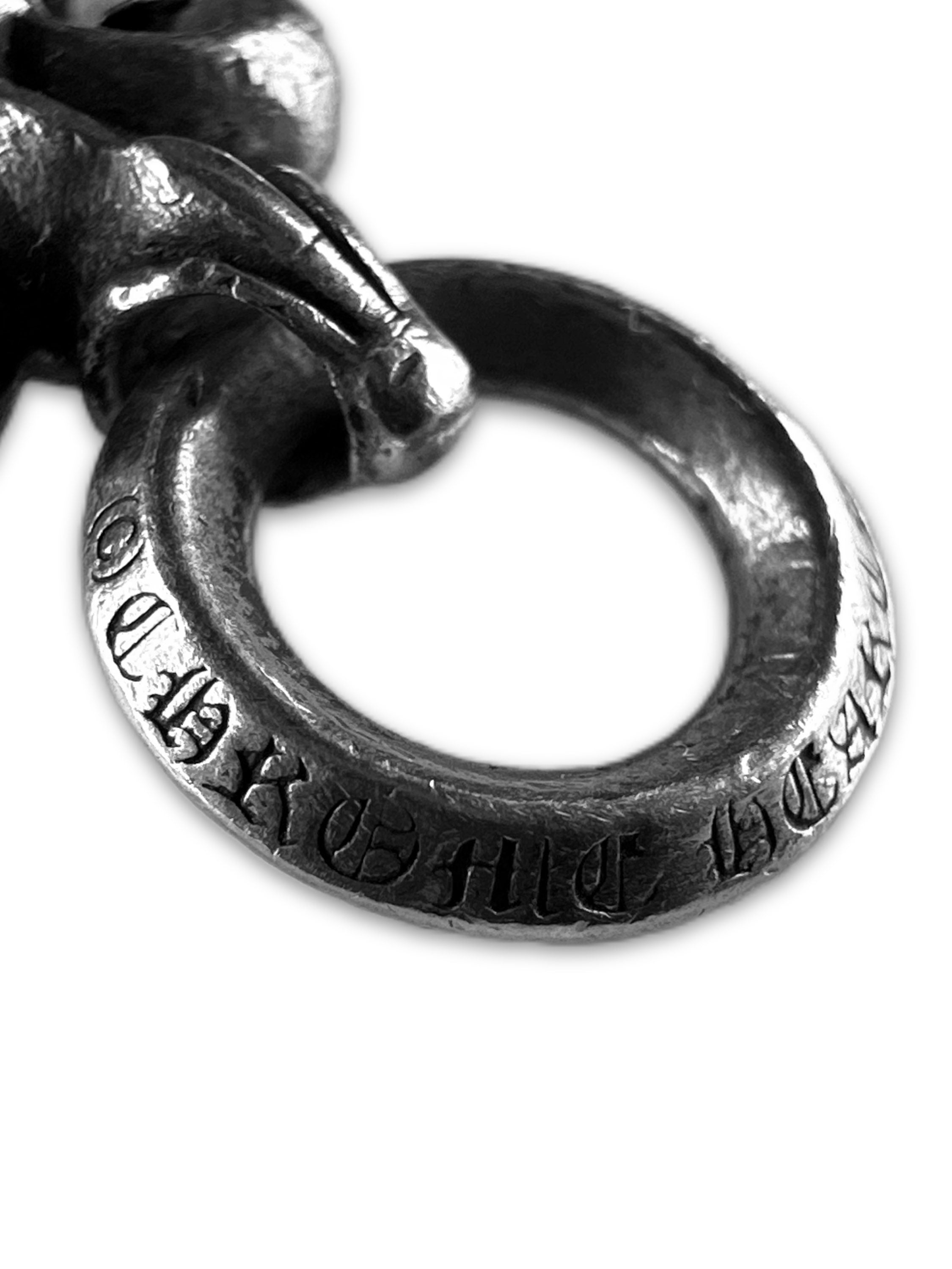 Chrome Hearts ‘BS Fleur’ .925 Silver Etched Charm Pendant