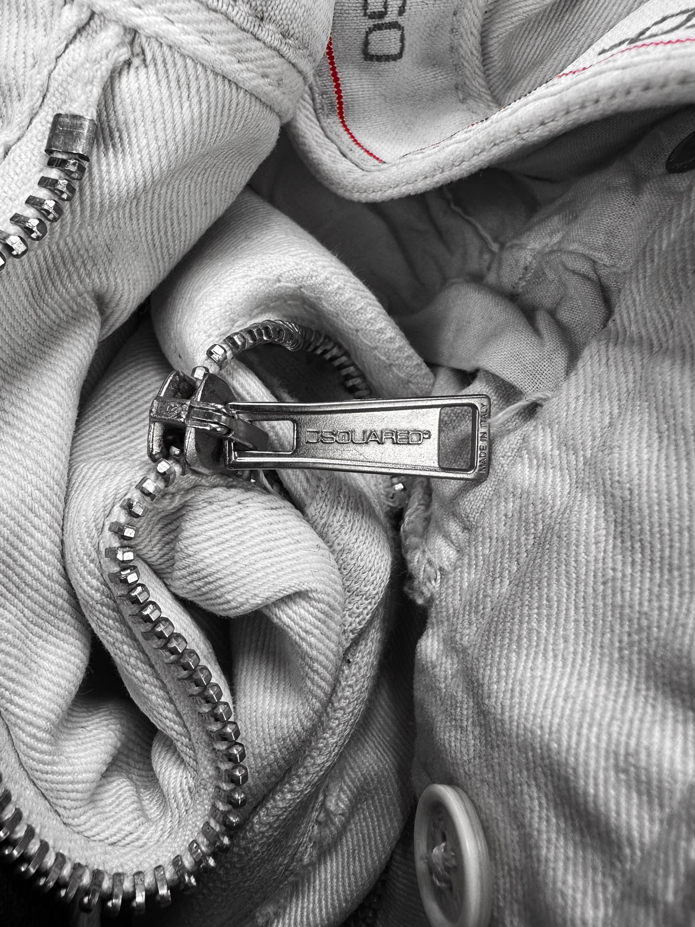 00s Dsquared2 White Denim ‘Boxer’ Monogram Shorts