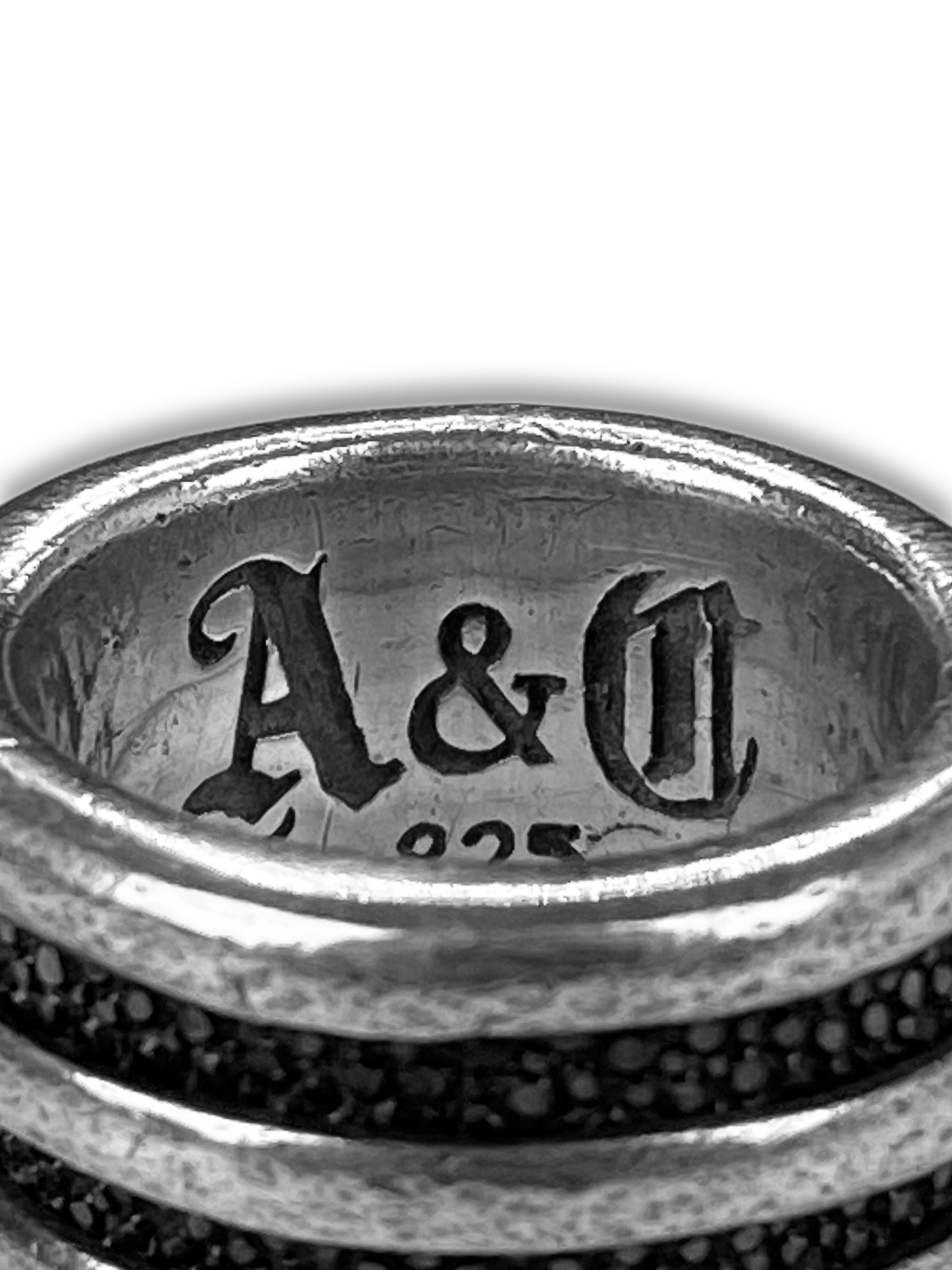 A&amp;G Rock n’ Roll Couture .925 Silver Rivet Ring