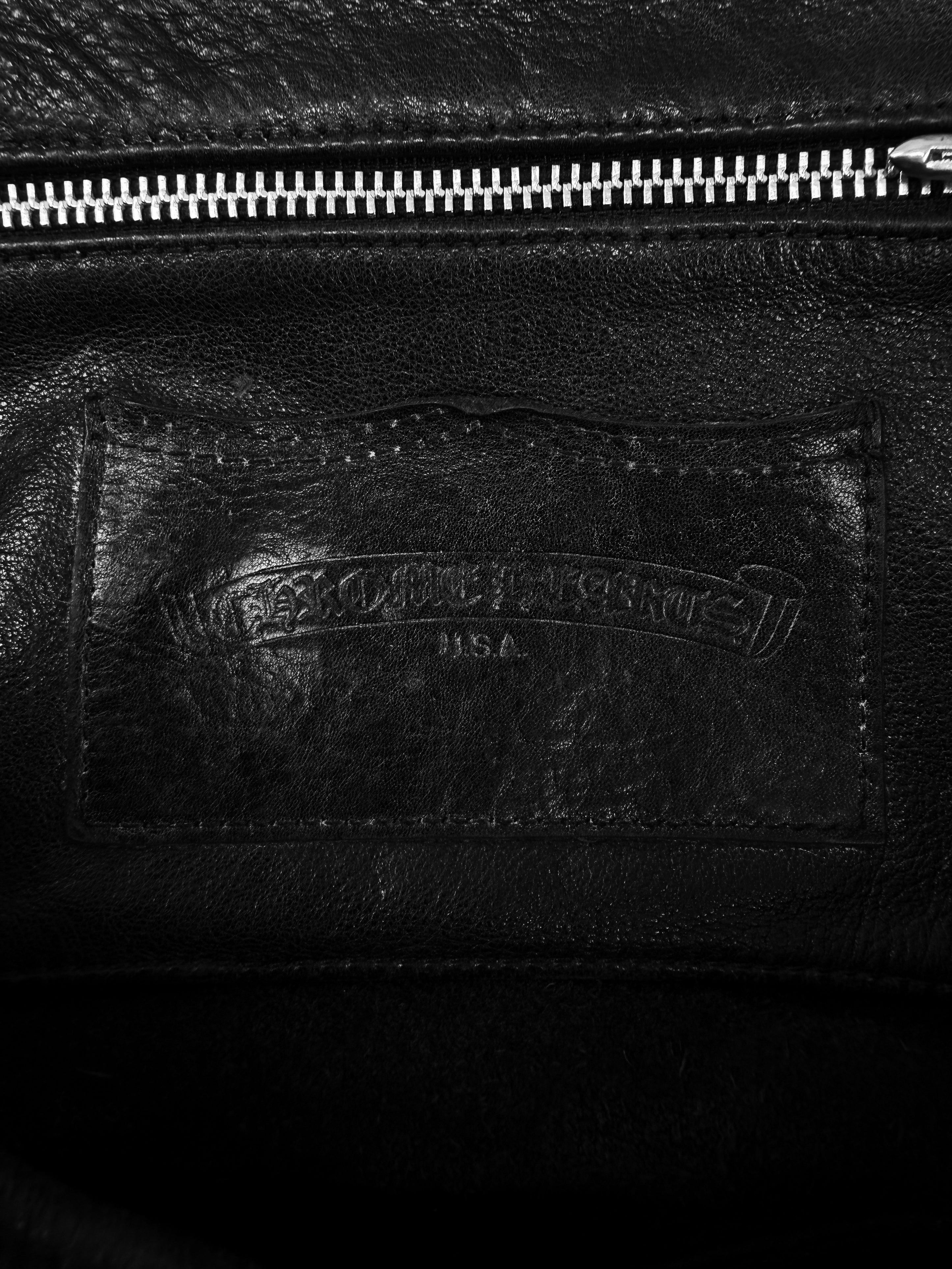 Chrome Hearts Filigree Cross Patch Gunslinger Leather Backpack