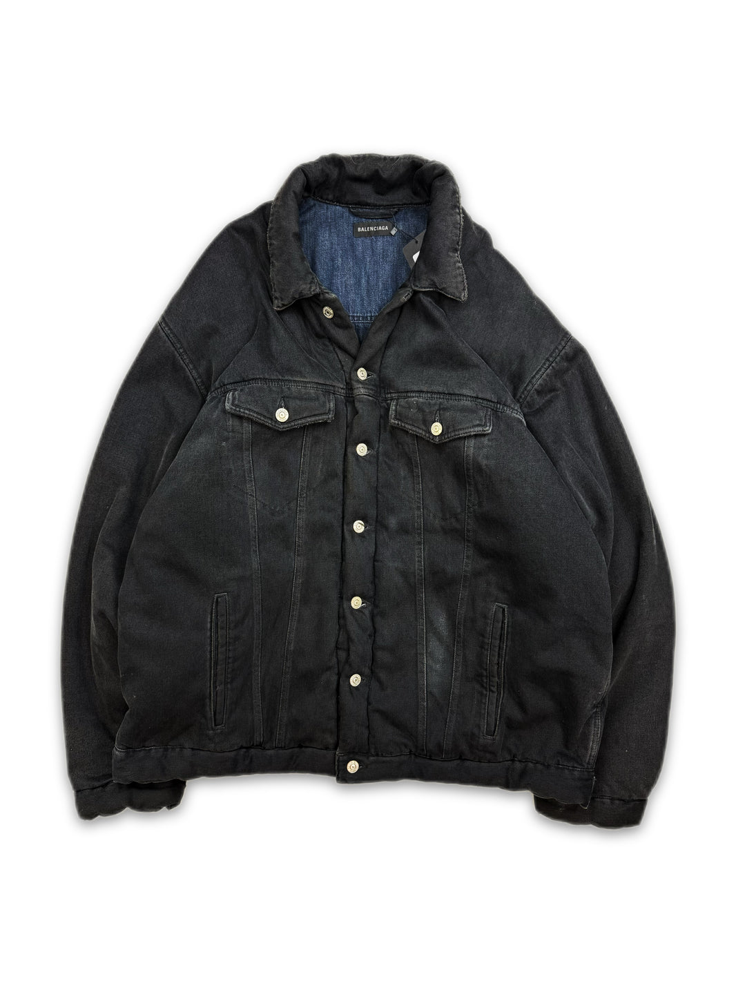 SS22 Balenciaga ‘Padded’ Oversized Washed Denim Jacket