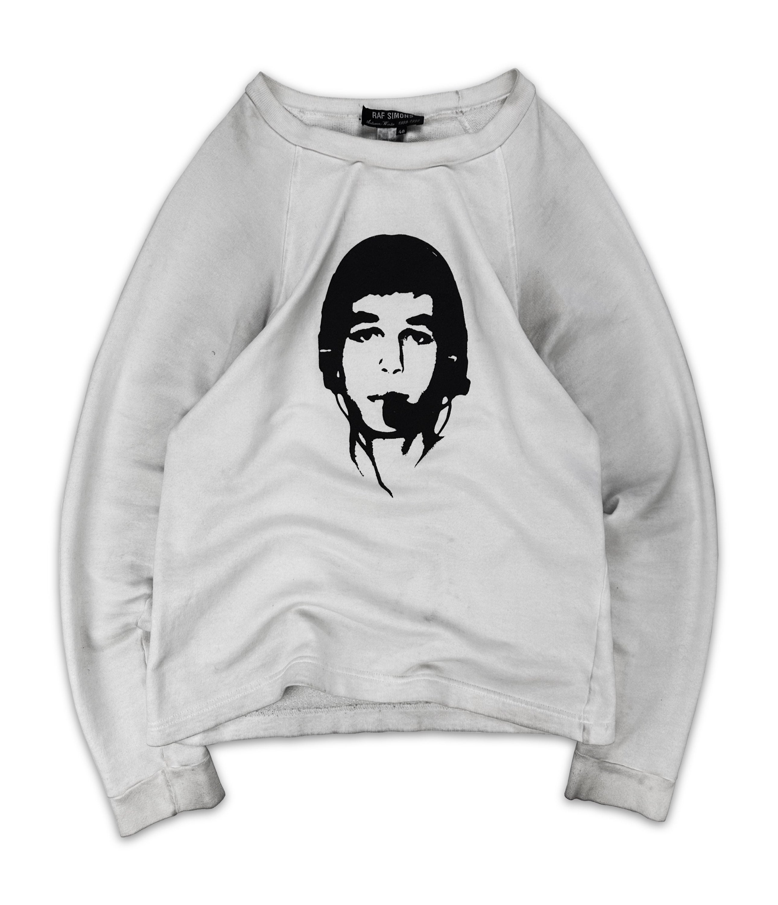 AW98 RAF SIMONS 'RADIOACTIVITY' HMD 414 WHITE GRAPHIC CREWNECK