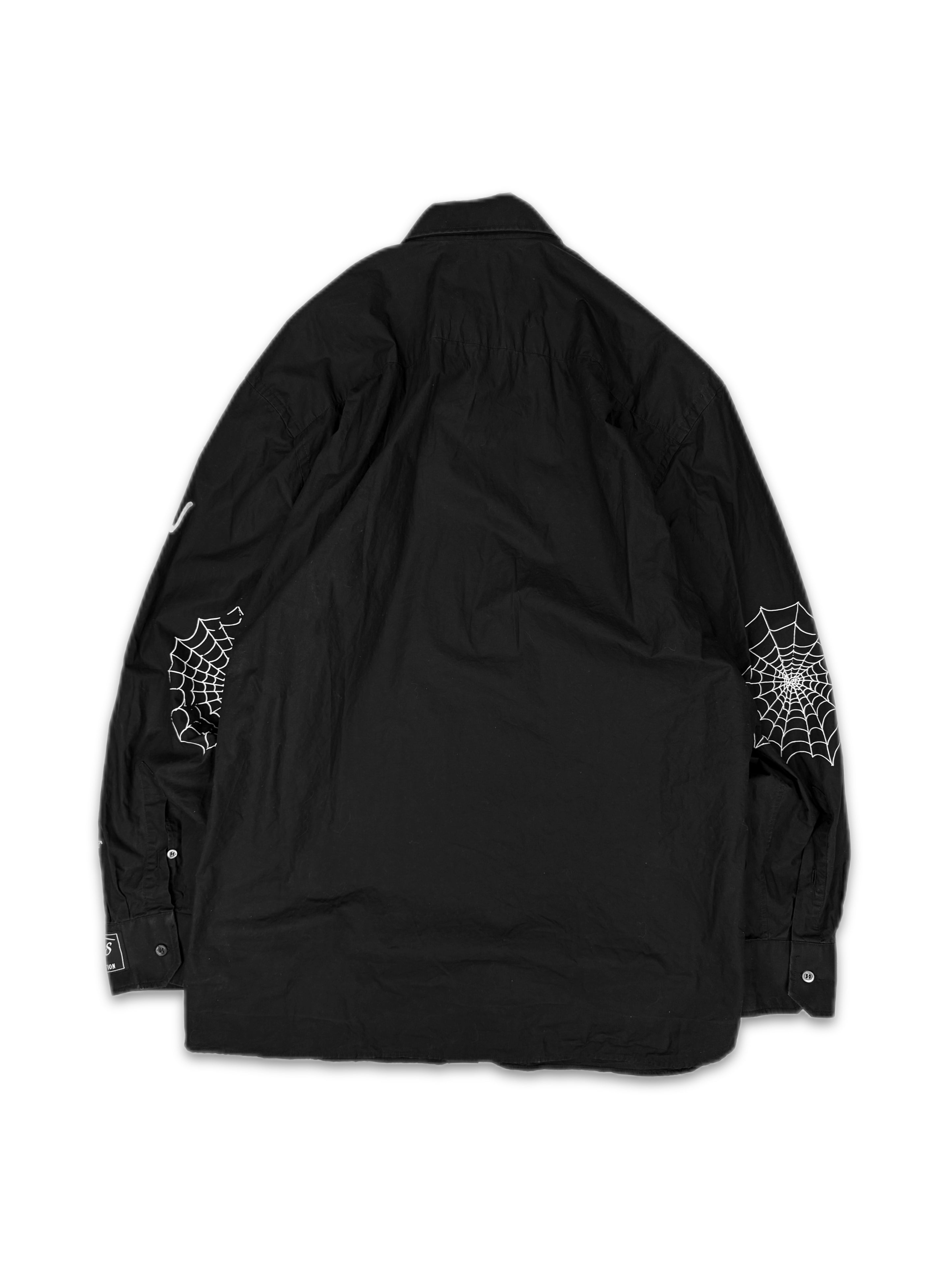 AW21 Raf Simons ‘Spiderweb’ Gothic Skeleton Button Up Long Sleeve