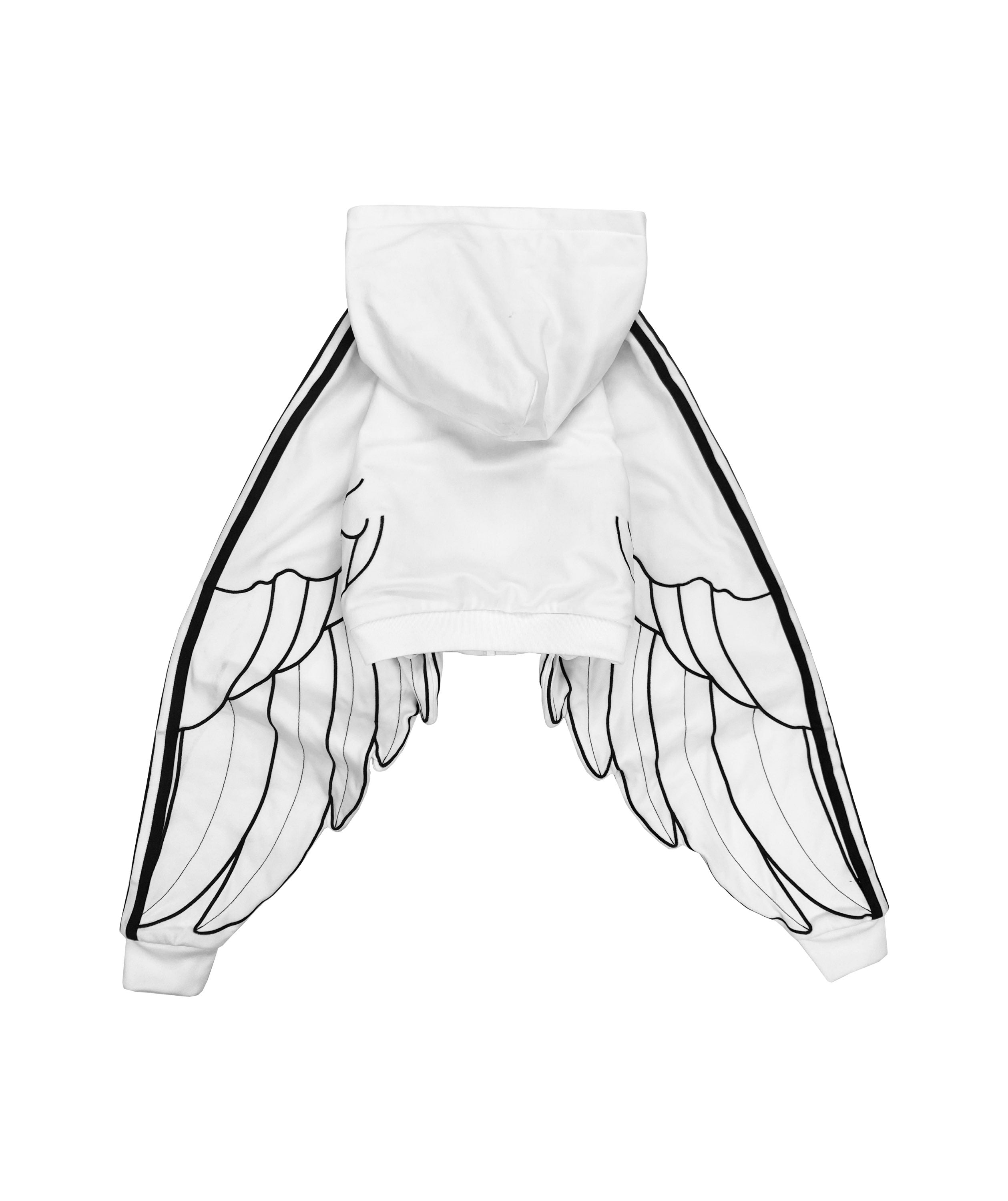 FW10 Jeremy Scott x Adidas White Cropped Wing Hoodie
