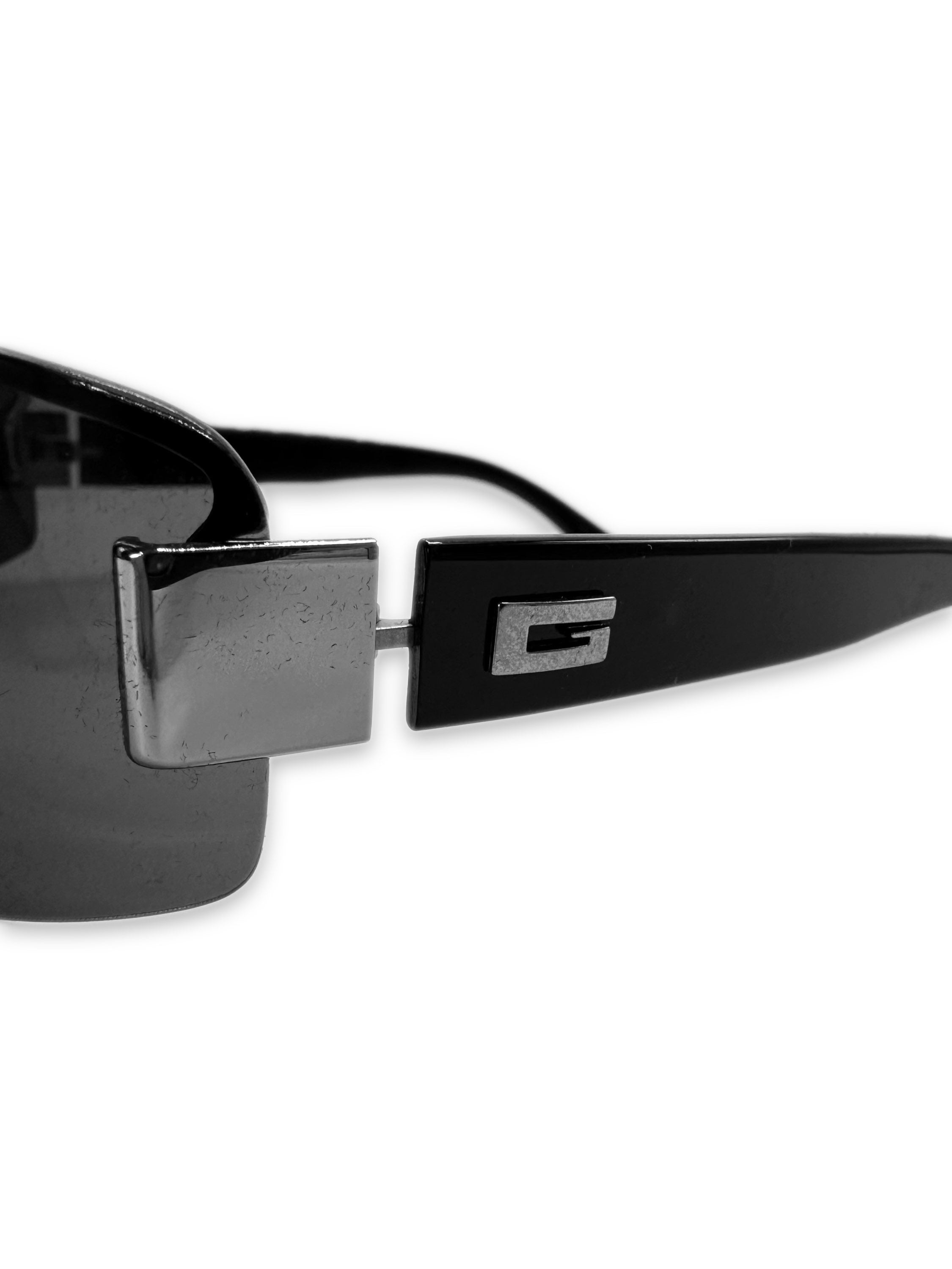 00s Gucci Black Tint ‘G’ Logo Rimless Sunglasses