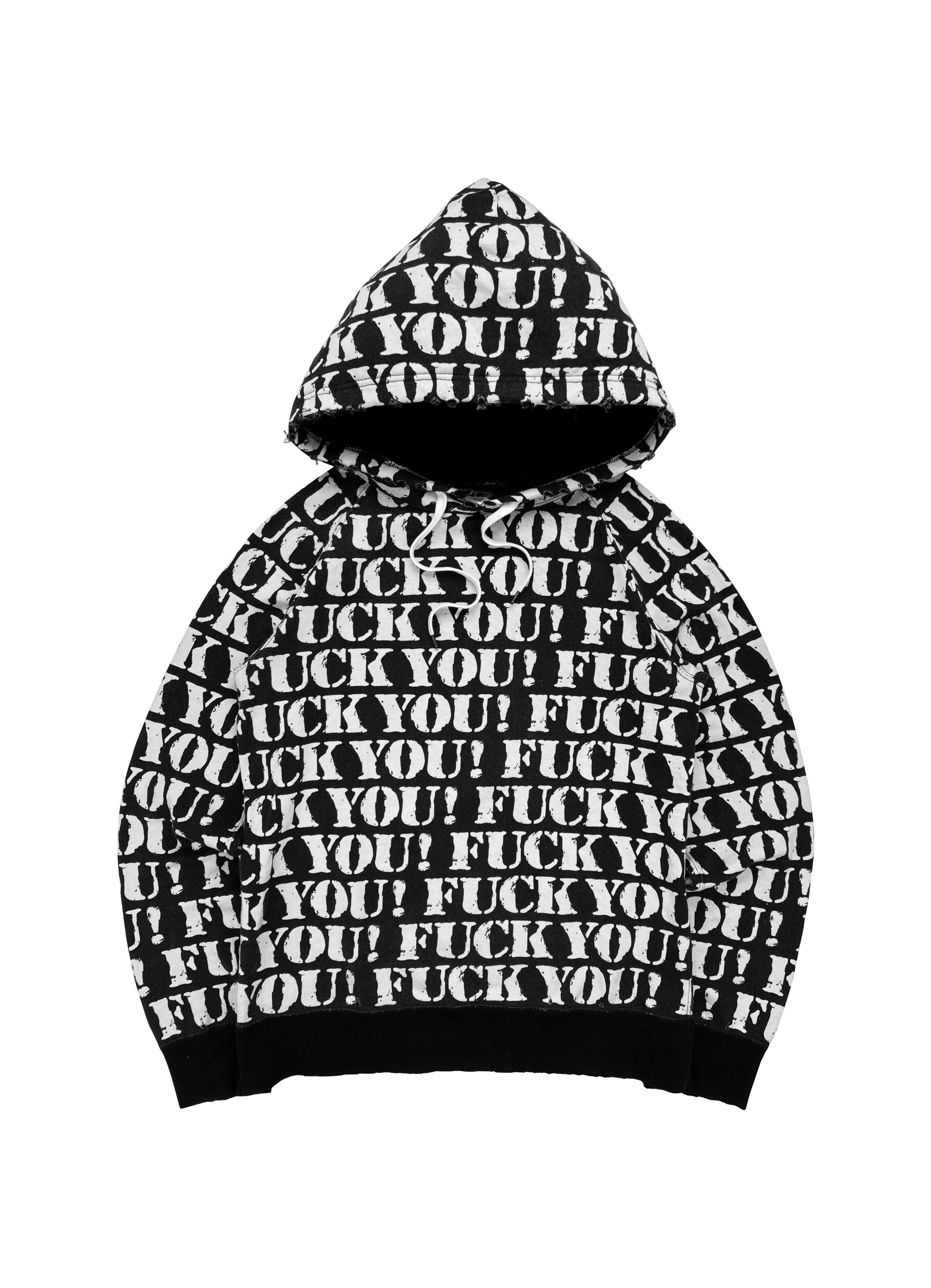 SS06 Number (N)ine ‘Fuck You!’ Full Print Script Hoodie