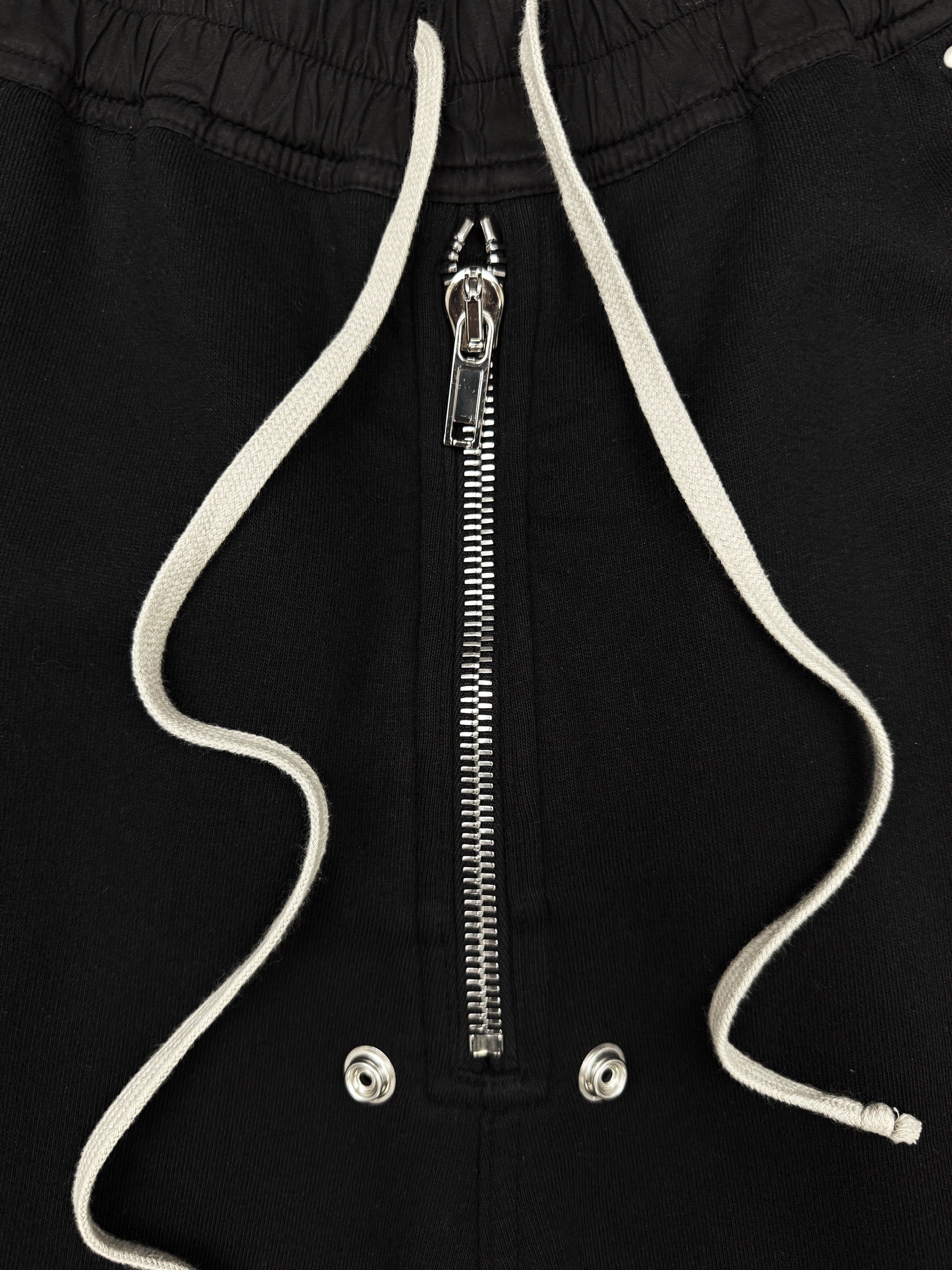 Rick Owens Black Flared ‘Bela’ Front Zip Sweat Pants