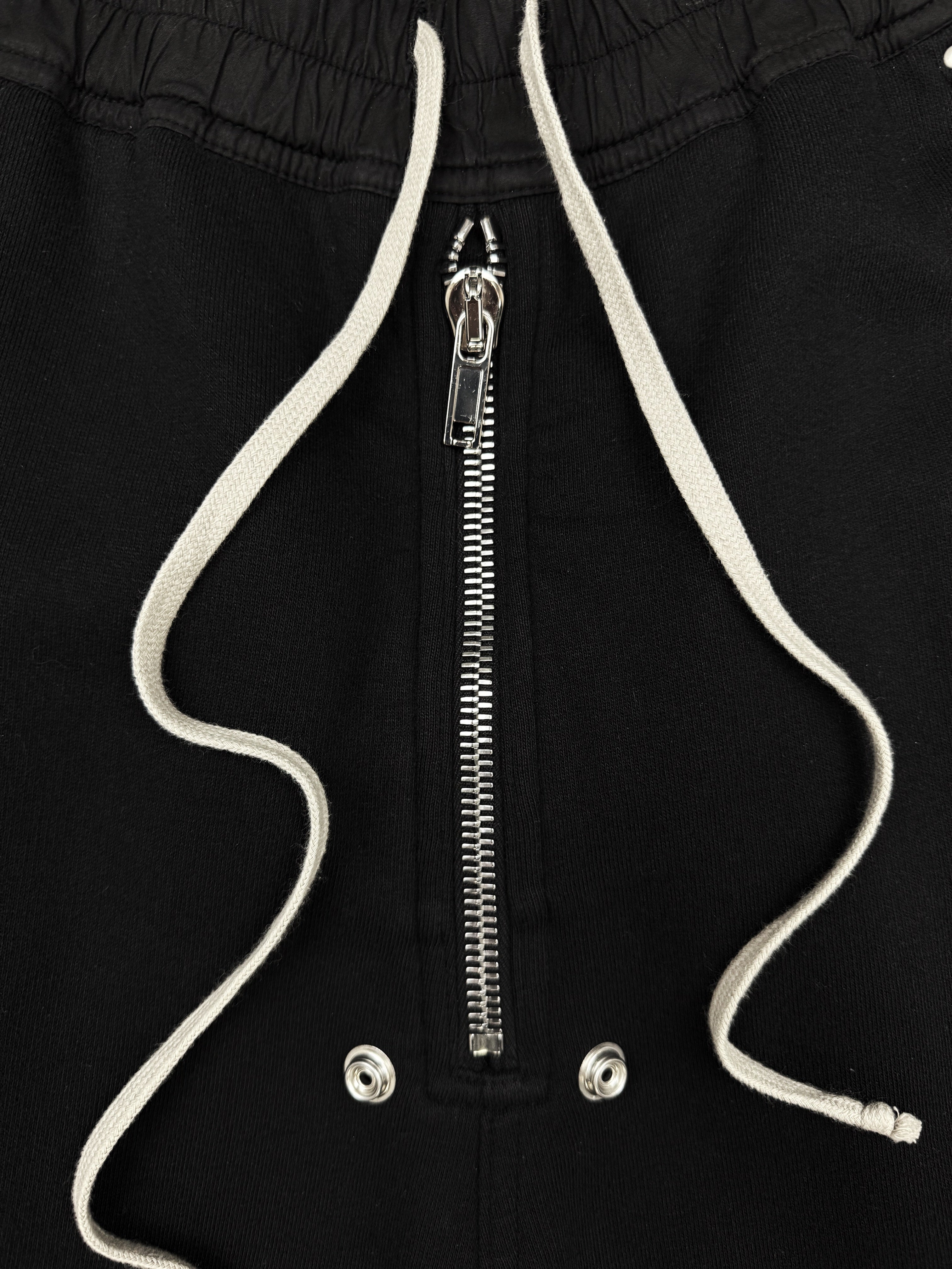 Rick Owens Black Flared ‘Bela’ Front Zip Sweat Pants
