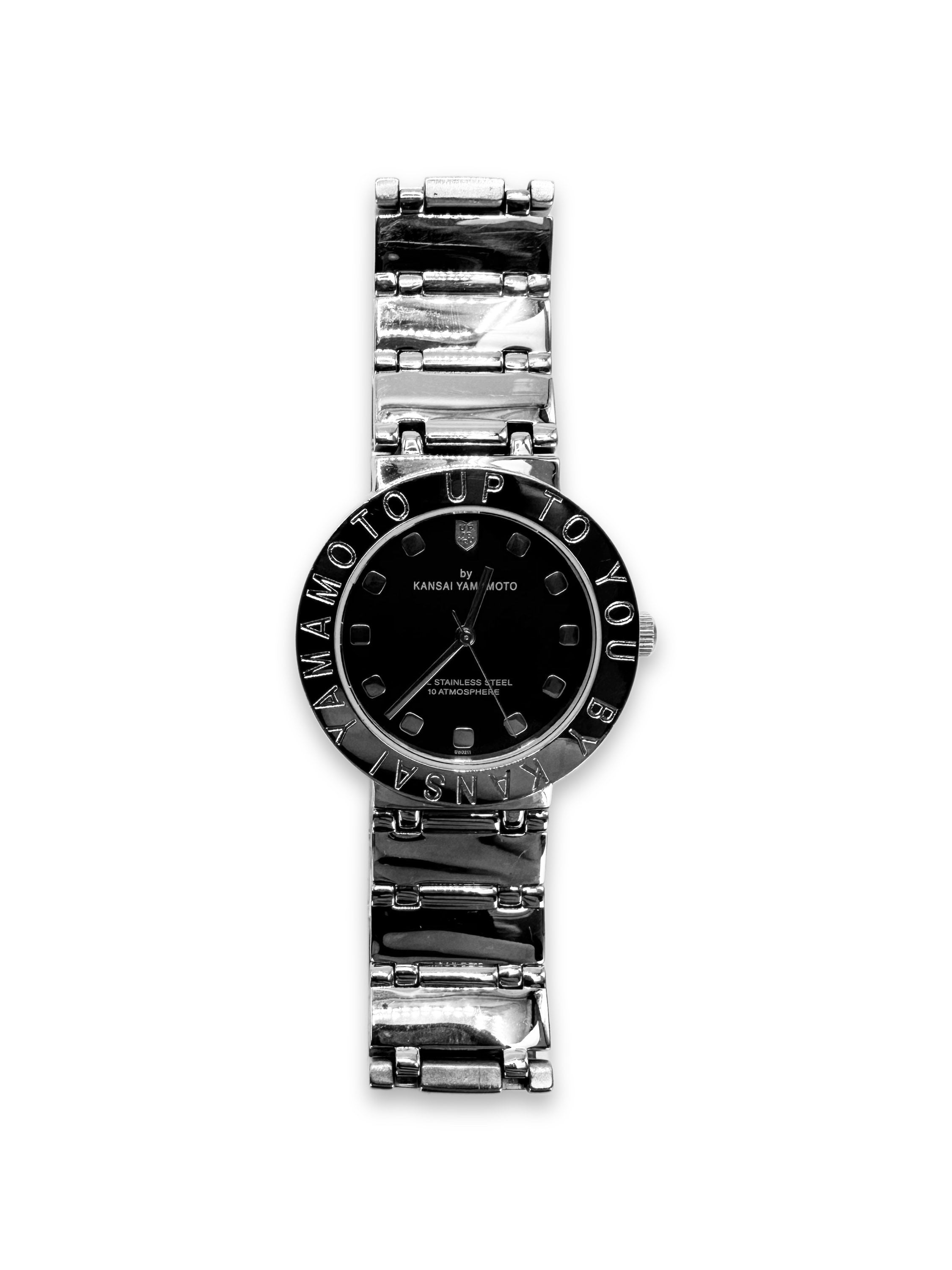 00s Kansai Yamamoto ‘Up To You’ Black Bezel Silver Watch