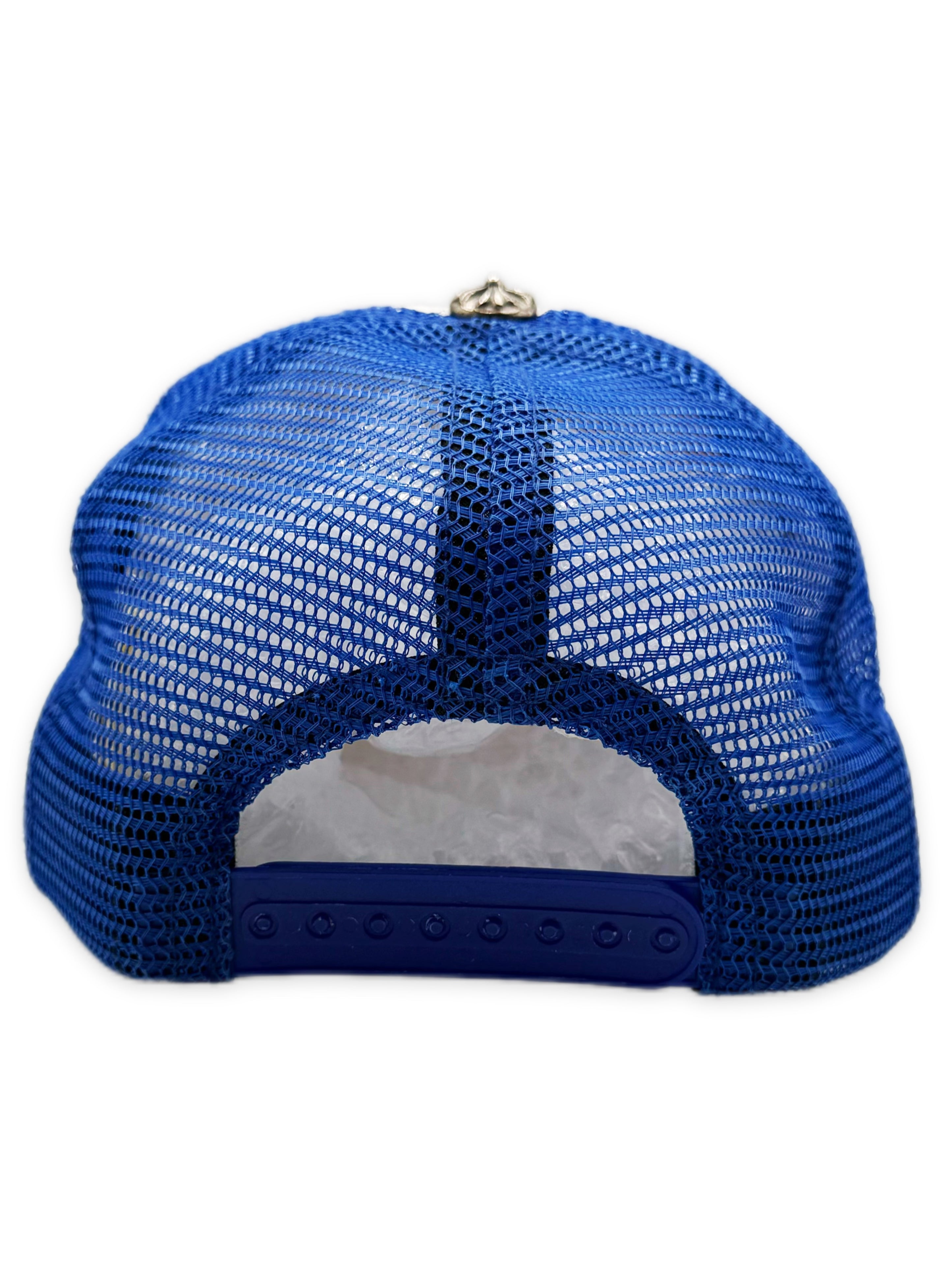 Chrome Hearts ‘Fuck’ Hollywood Exclusive Blue Mesh Trucker Hat