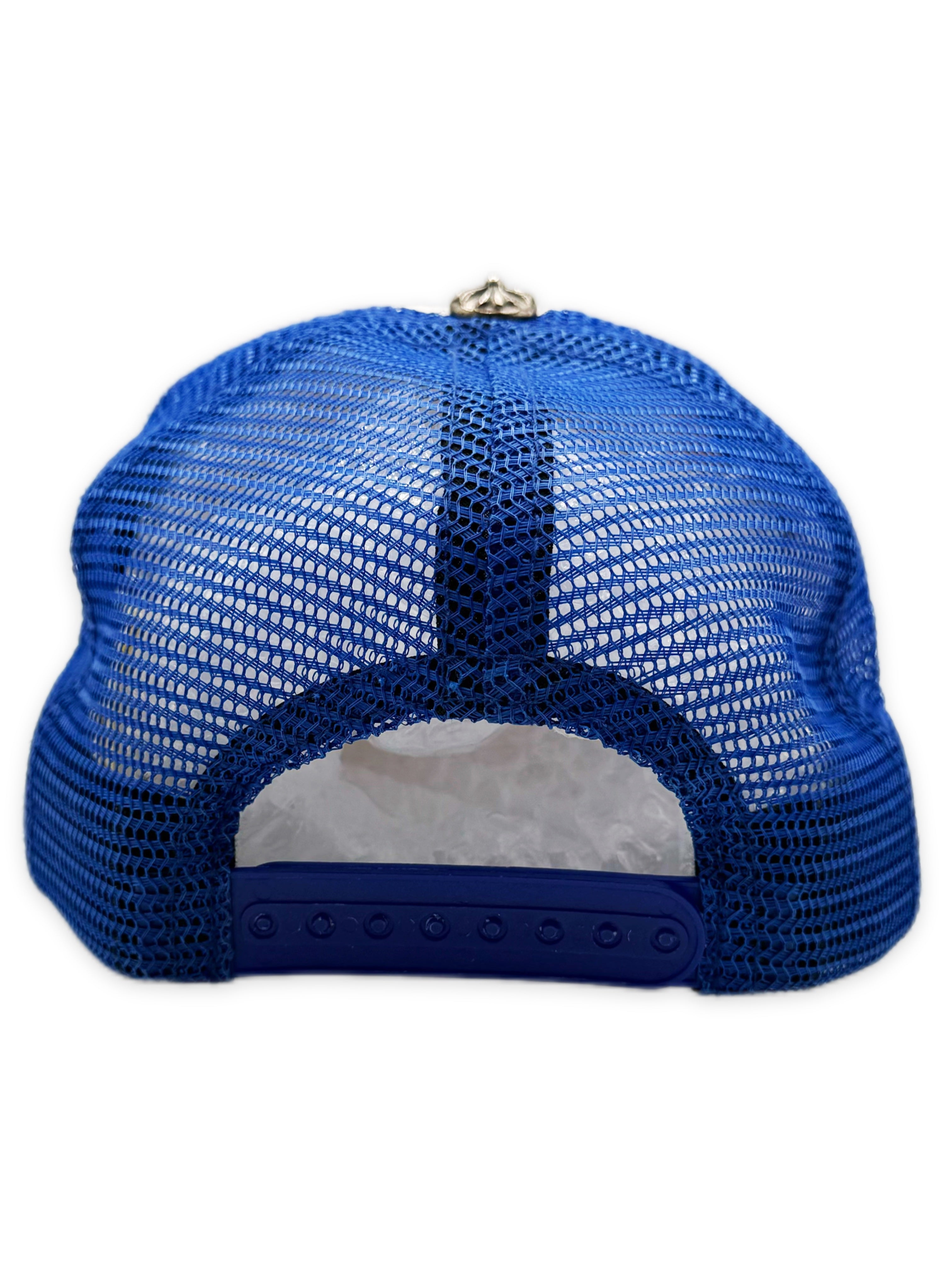 Chrome Hearts ‘Fuck’ Hollywood Exclusive Blue Mesh Trucker Hat