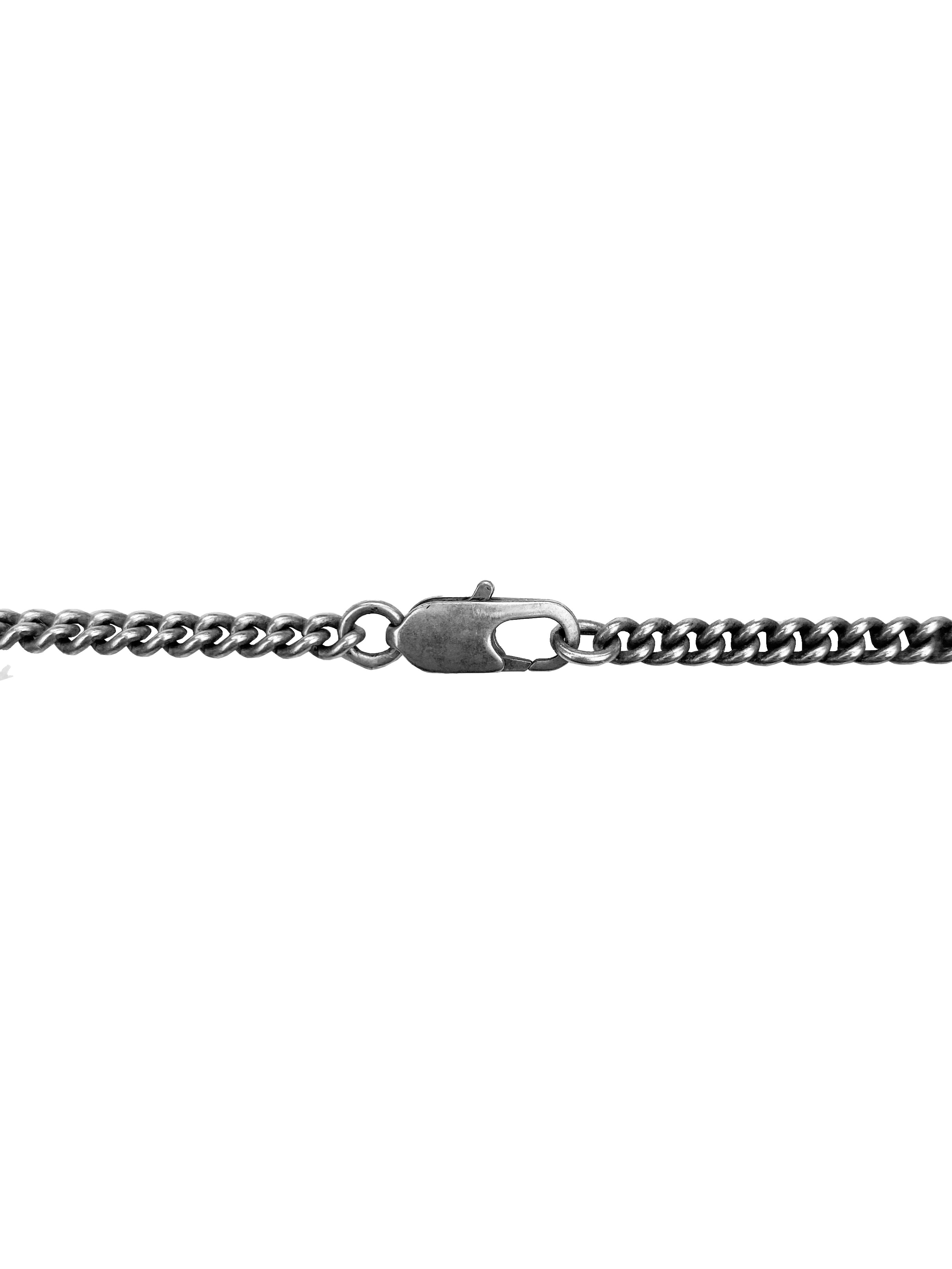SS19 Vetements Silver Bullet Ruby Tip Cuban Link Necklace