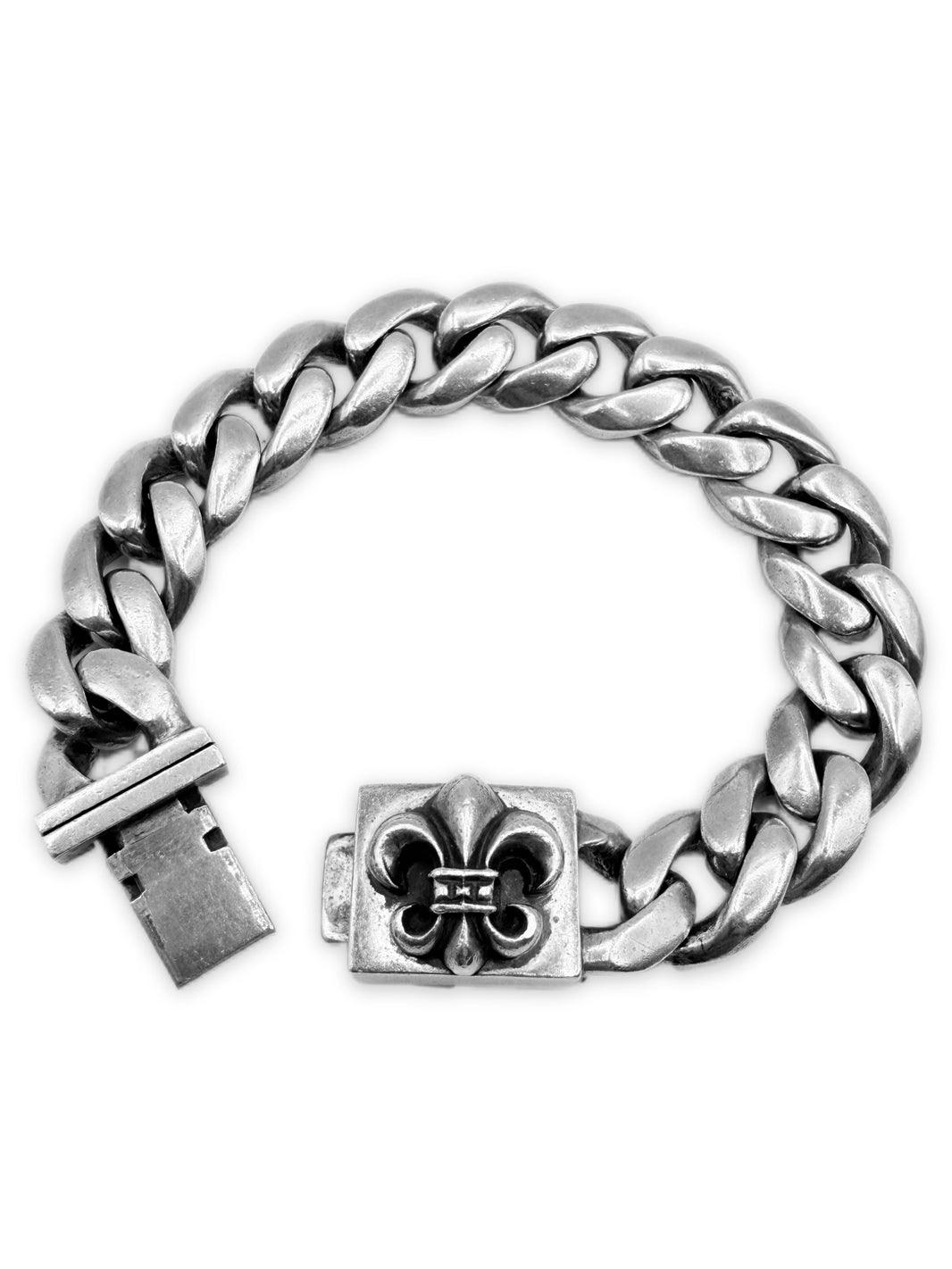Chrome Hearts Fleur de Lis Box ID Cuban Link Bracelet