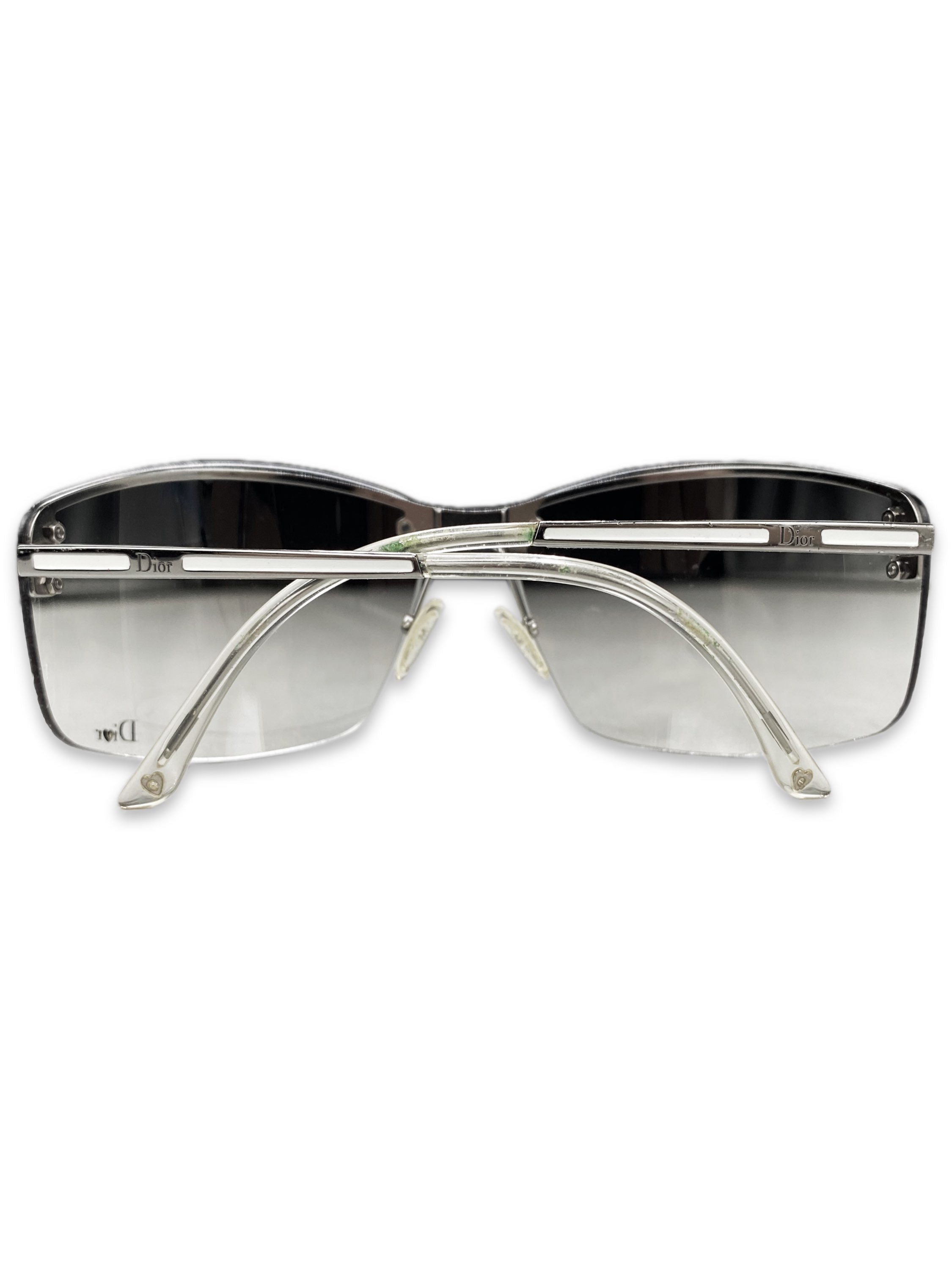 Dior Heart Motif Gradient Tint Metallic Rounded Sunglasses