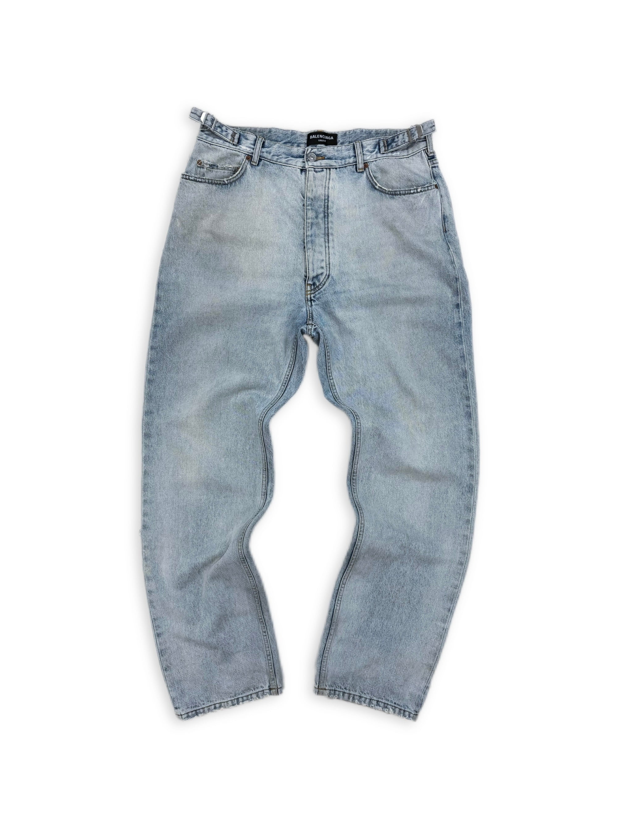 AW21 Balenciaga Light Blue Wash Boot Cut Denim