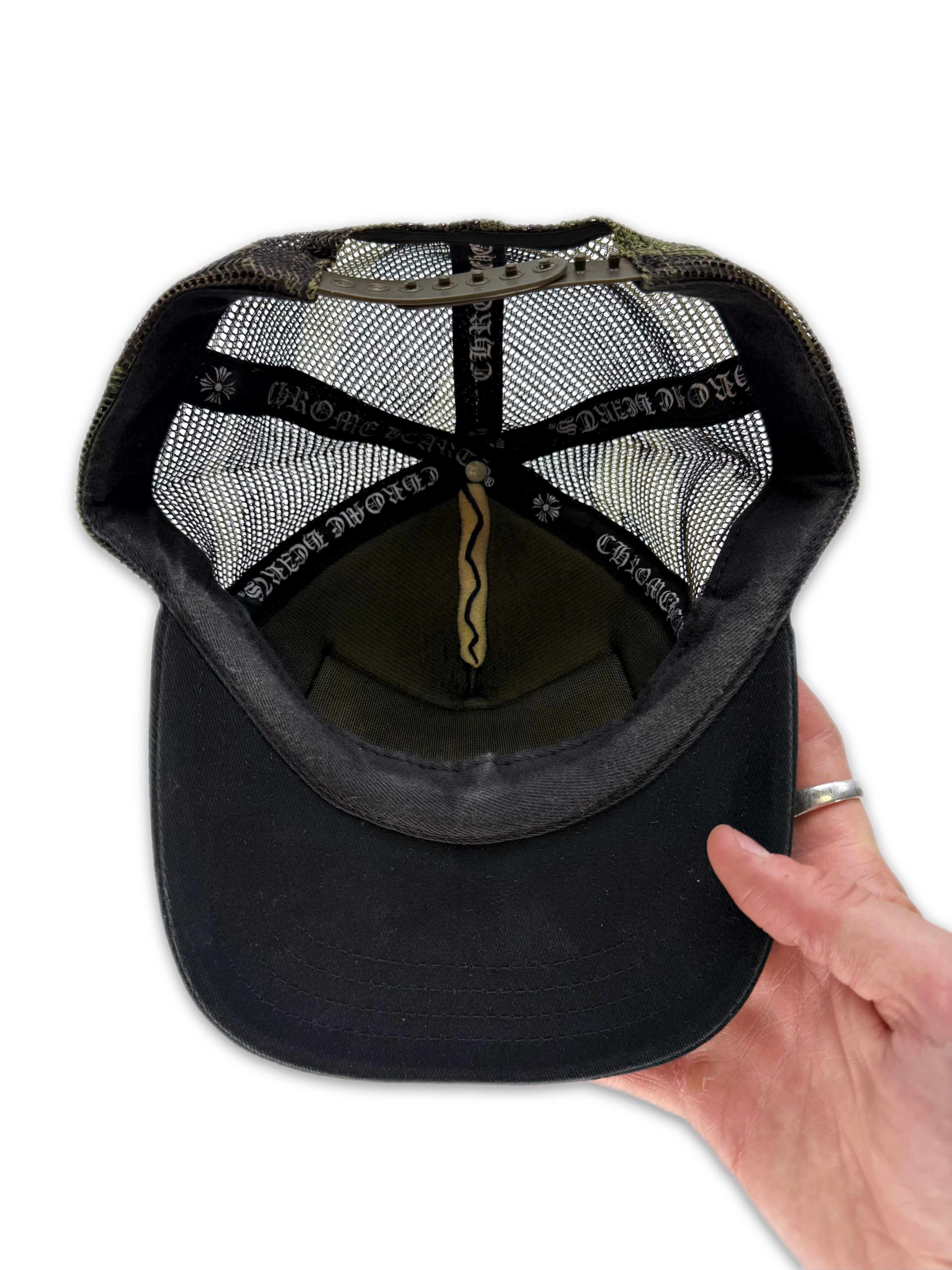 Chrome Hearts Green Camouflage ‘CH’ Embroidered Trucker Hat