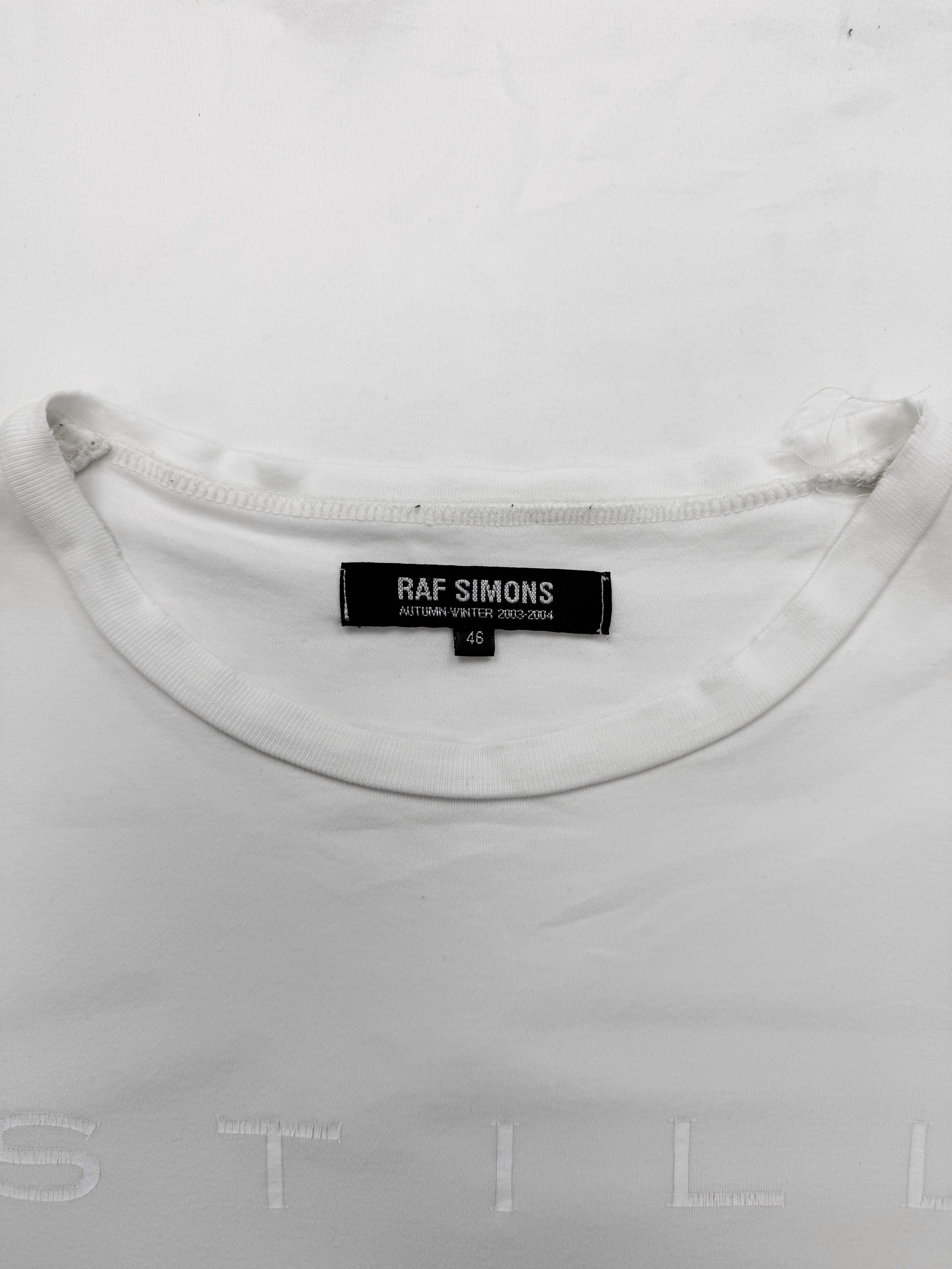 AW03 Raf Simons Closer ‘Still’ White Graphic T-Shirt