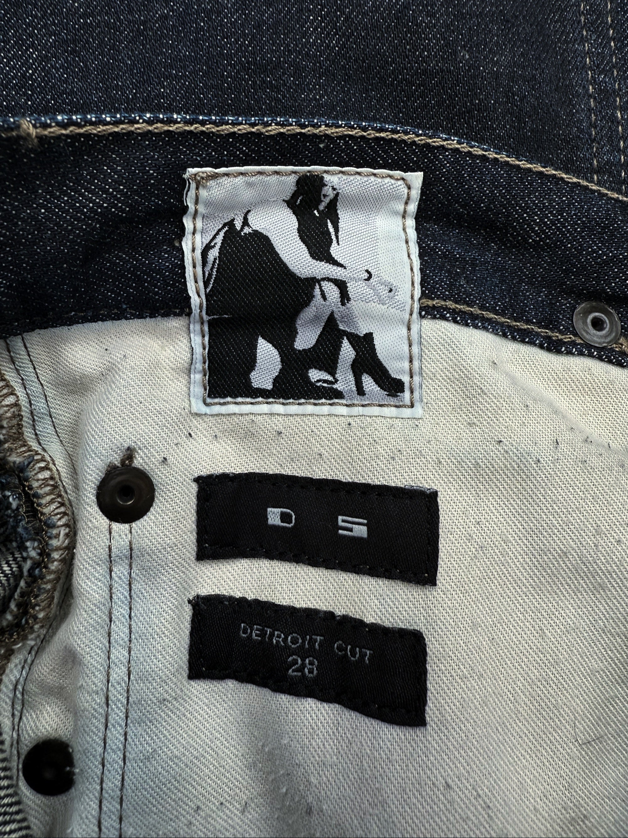 Rick Owens Dark Wash Indigo Detroit Cut Denim