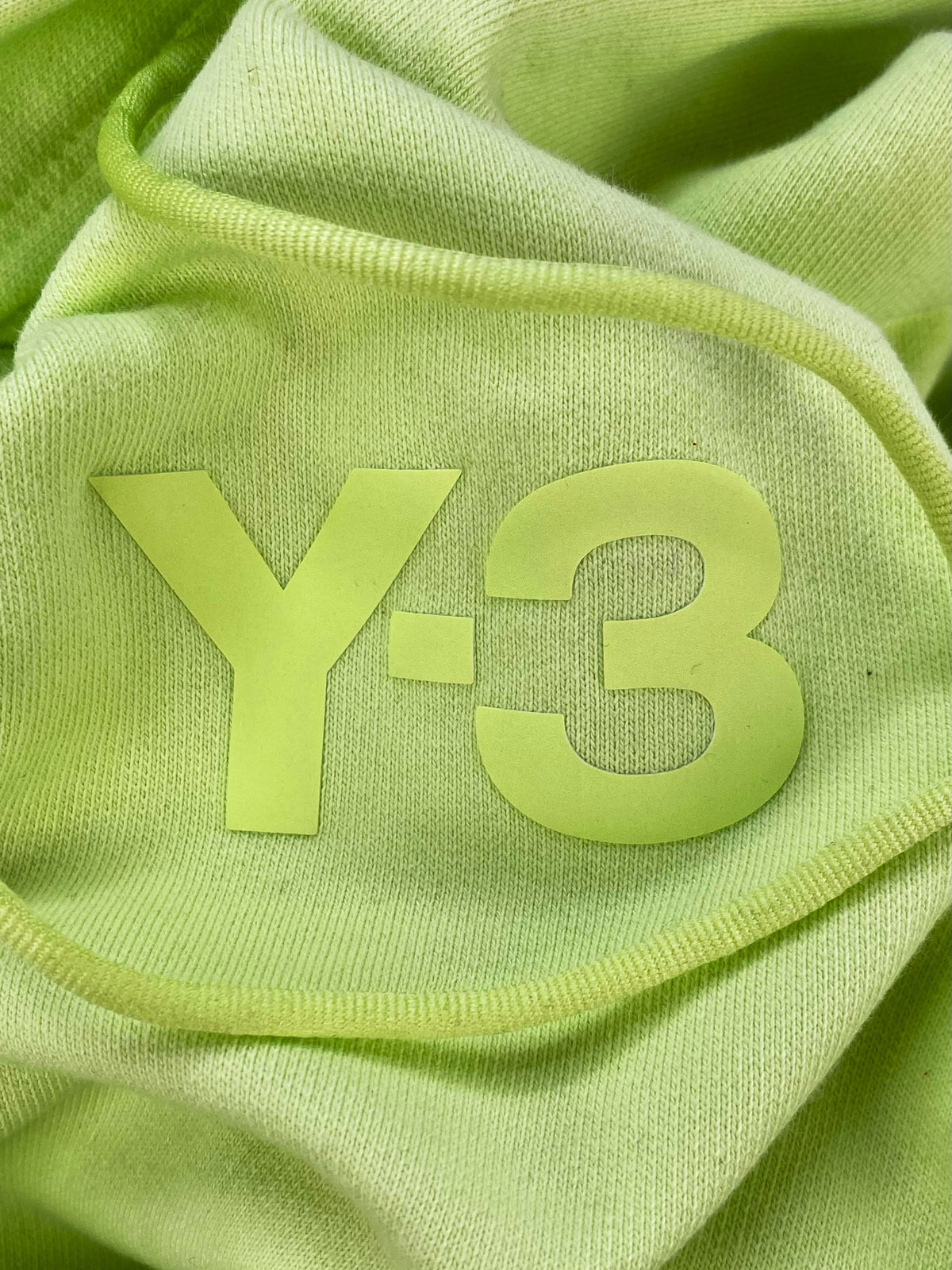 Yohji Yamamoto Y-3 x Adidas Neon Green Heavyweight Logo Hoodie