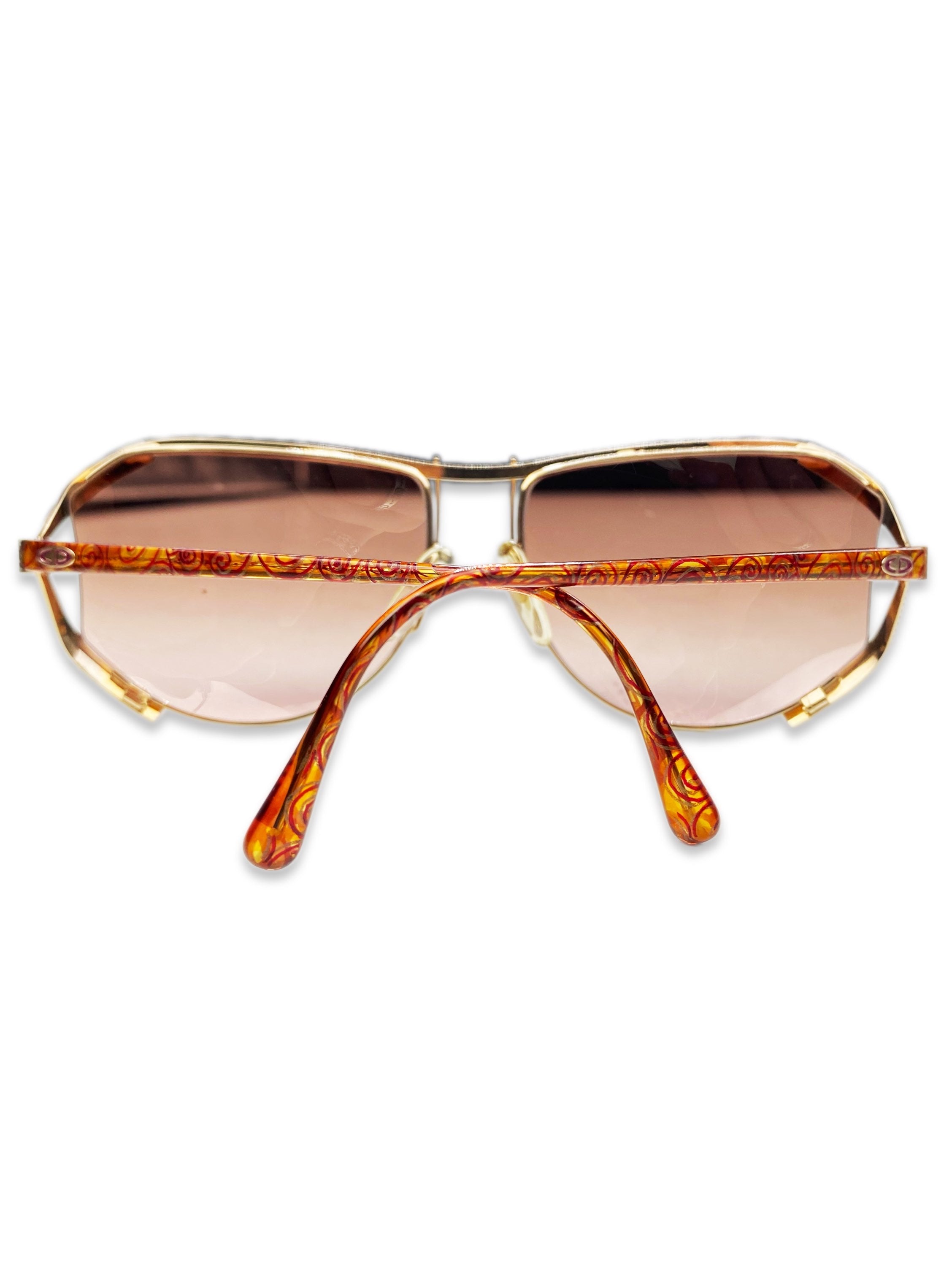Dior Gold Metallic Warm Tint Aviatior Boxy Sunglasses