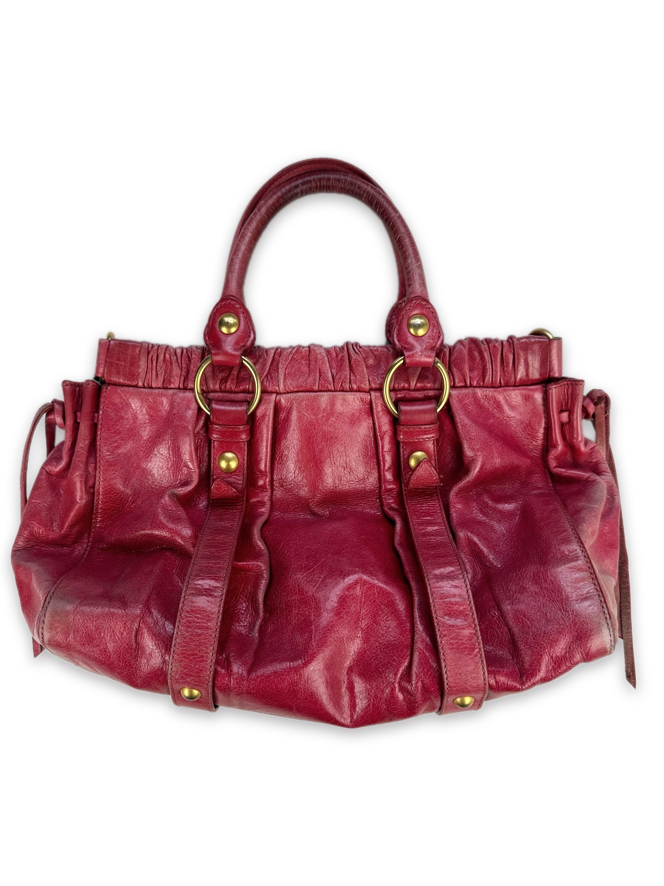 Miu Miu Blood Red Leather Handbag