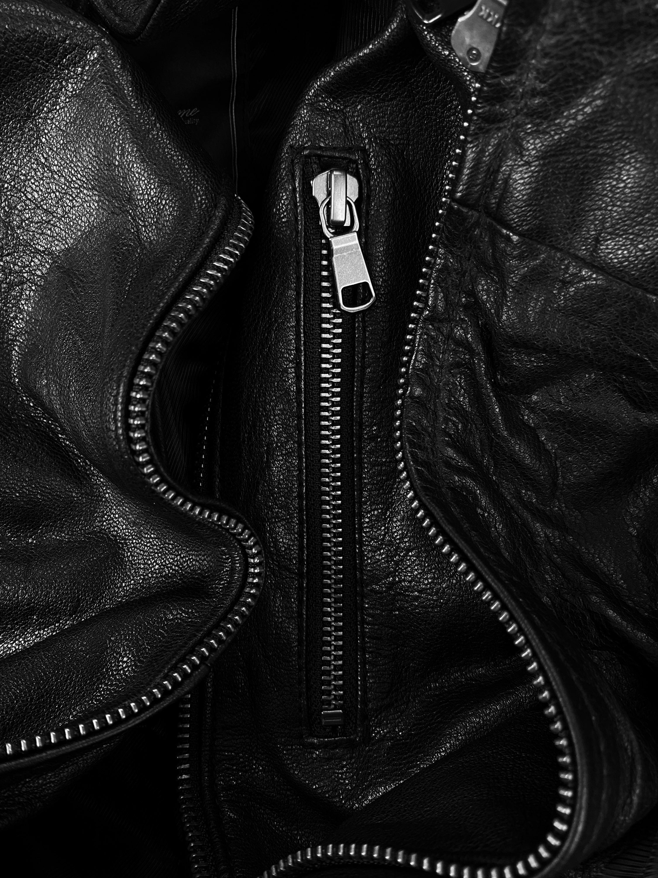 00s Tete Homme Calfskin Leather Multi-zip Biker Jacket