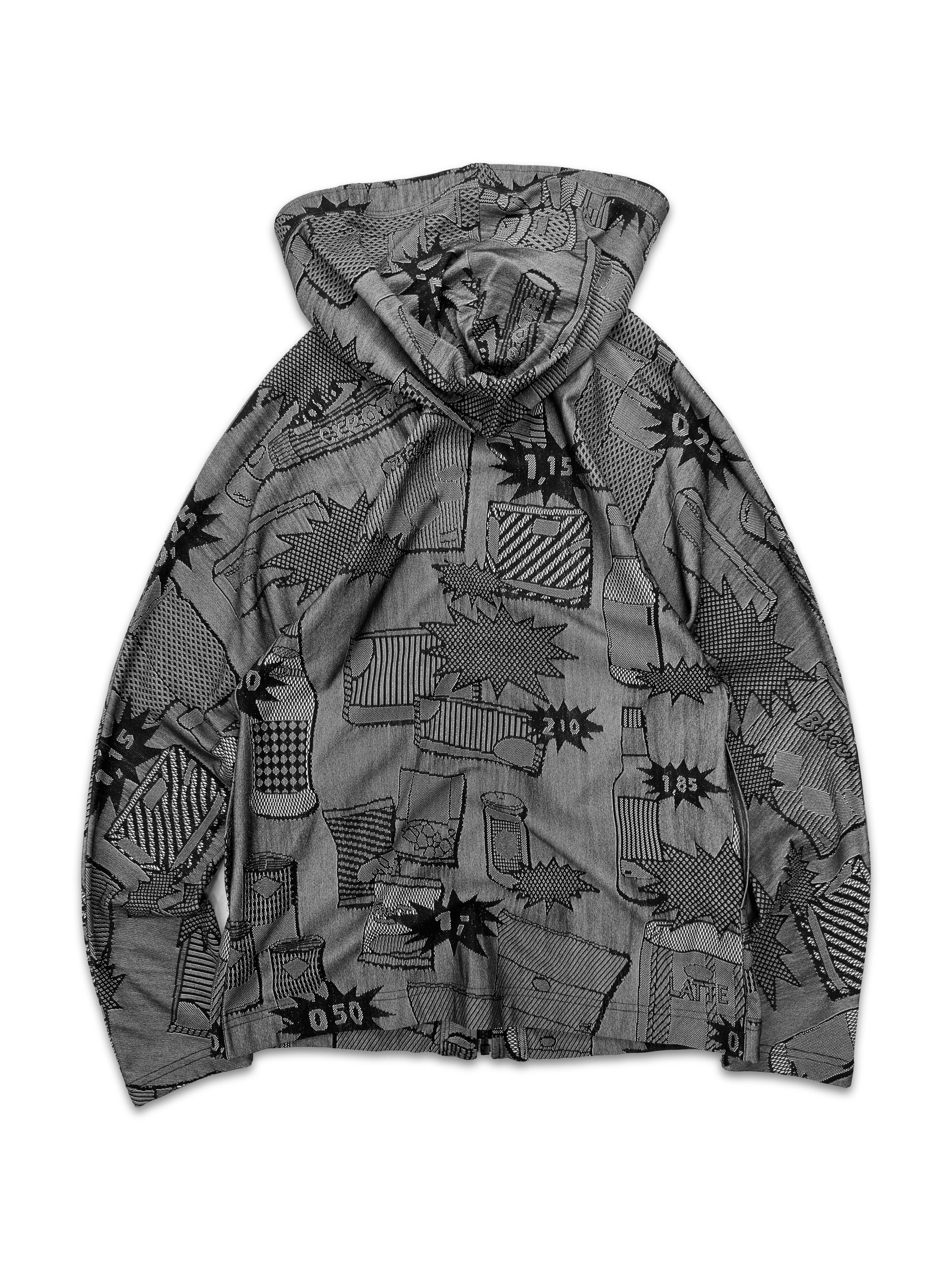 00s Pleats Please ‘Comic’ Print Full Zip-up Hoodie