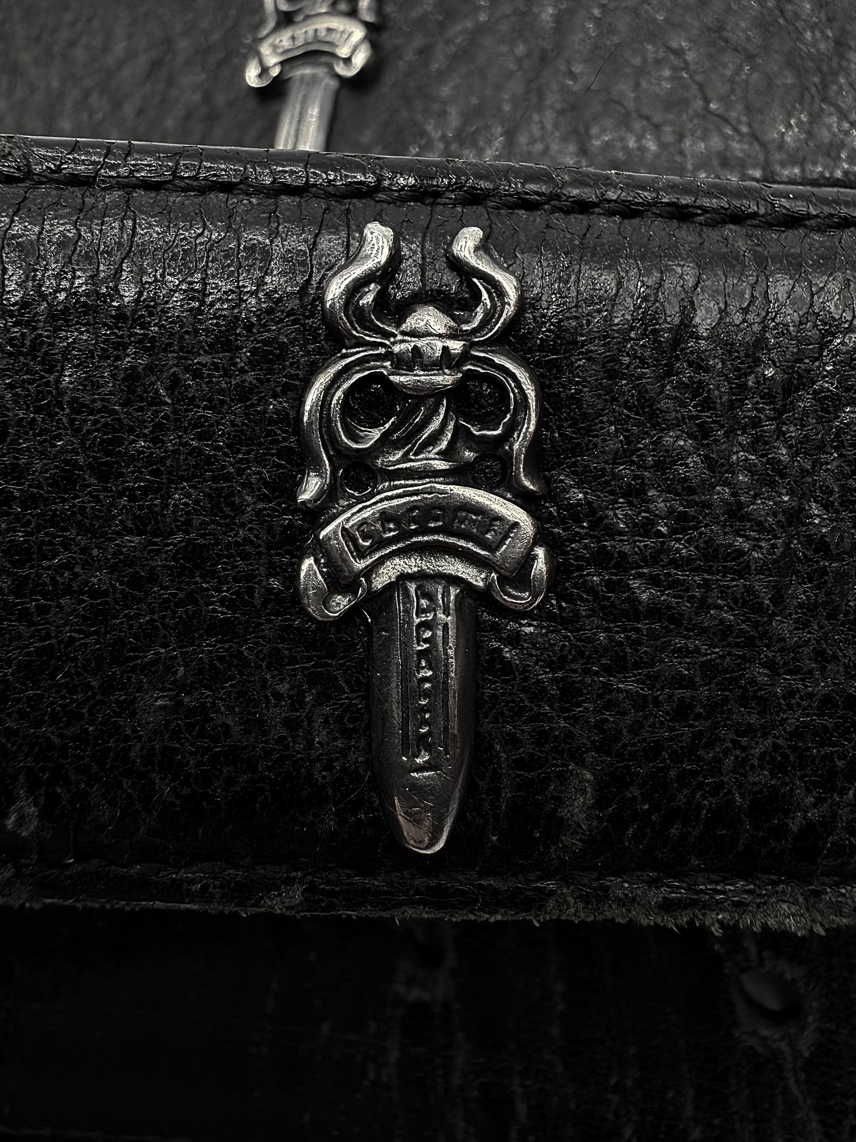 Chrome Hearts Loaded Dagger .925 Silver Leather Belt Strap