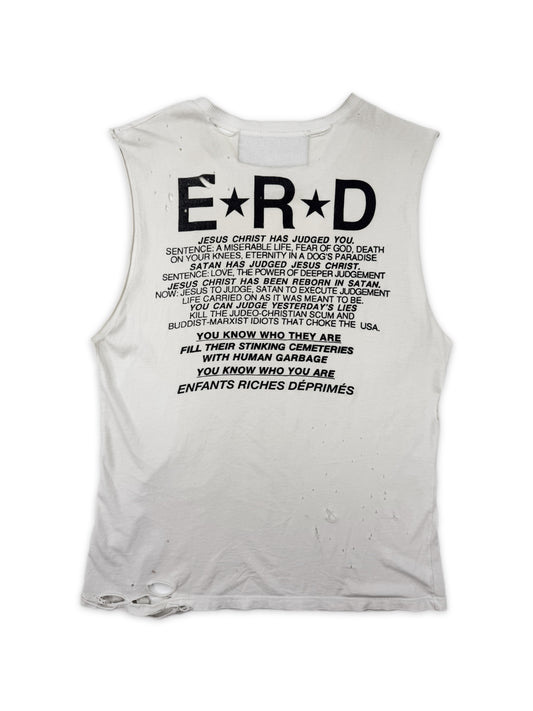 SS16 Enfants Riches Deprimes ‘Jesus Judged You’ Distressed Slogan Tank Top