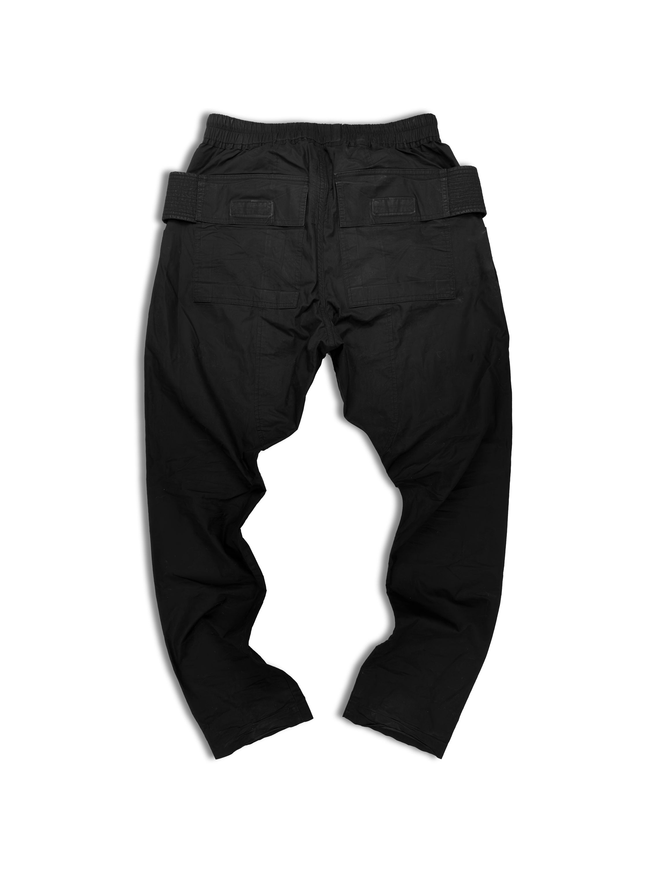Rick Owens ‘Creatch’ Cargo Black Drawstring Cargo Pants