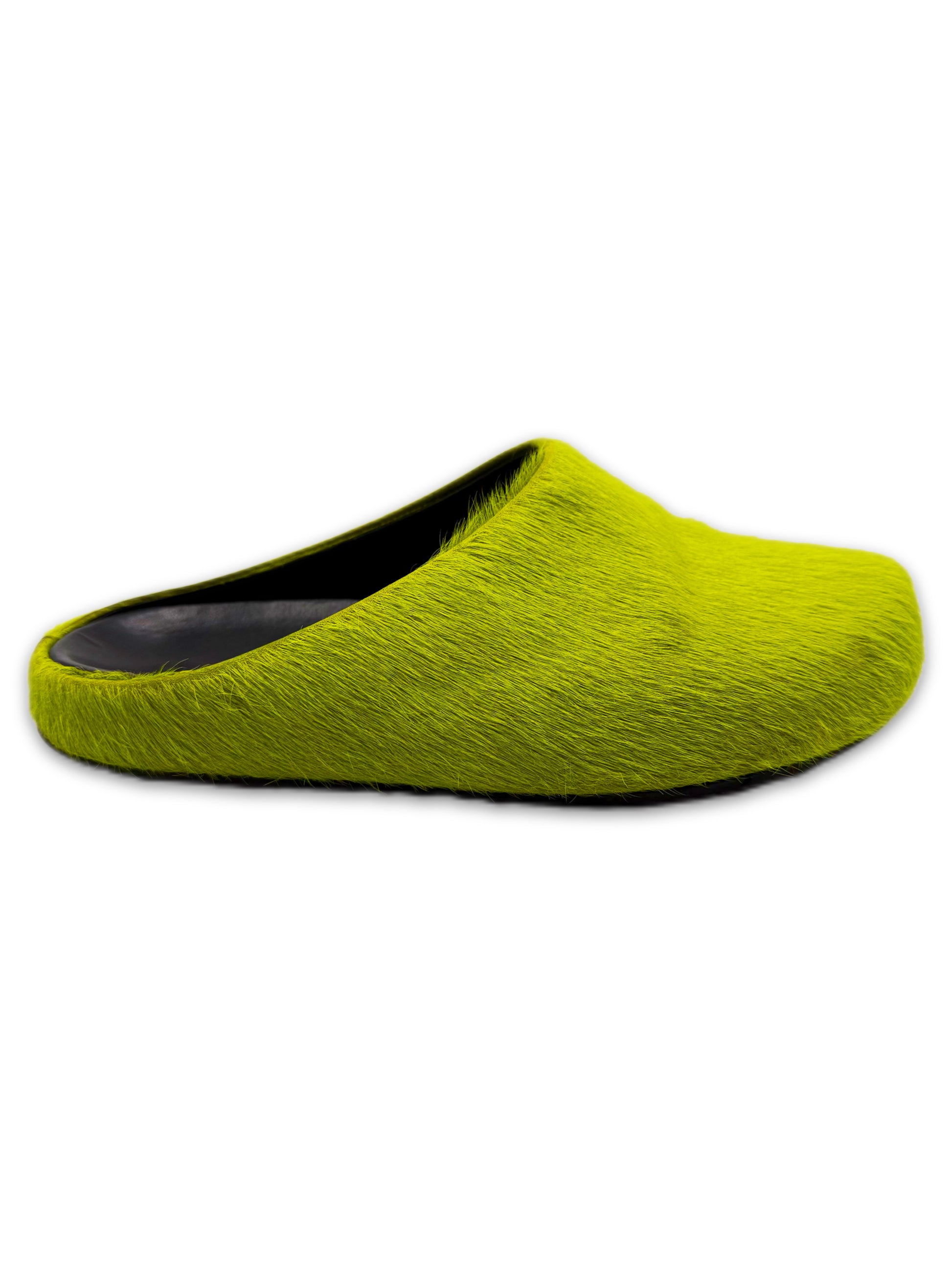 AW21 Marni Fussbet ‘Grinch’ Neon Mohair Leather Mules