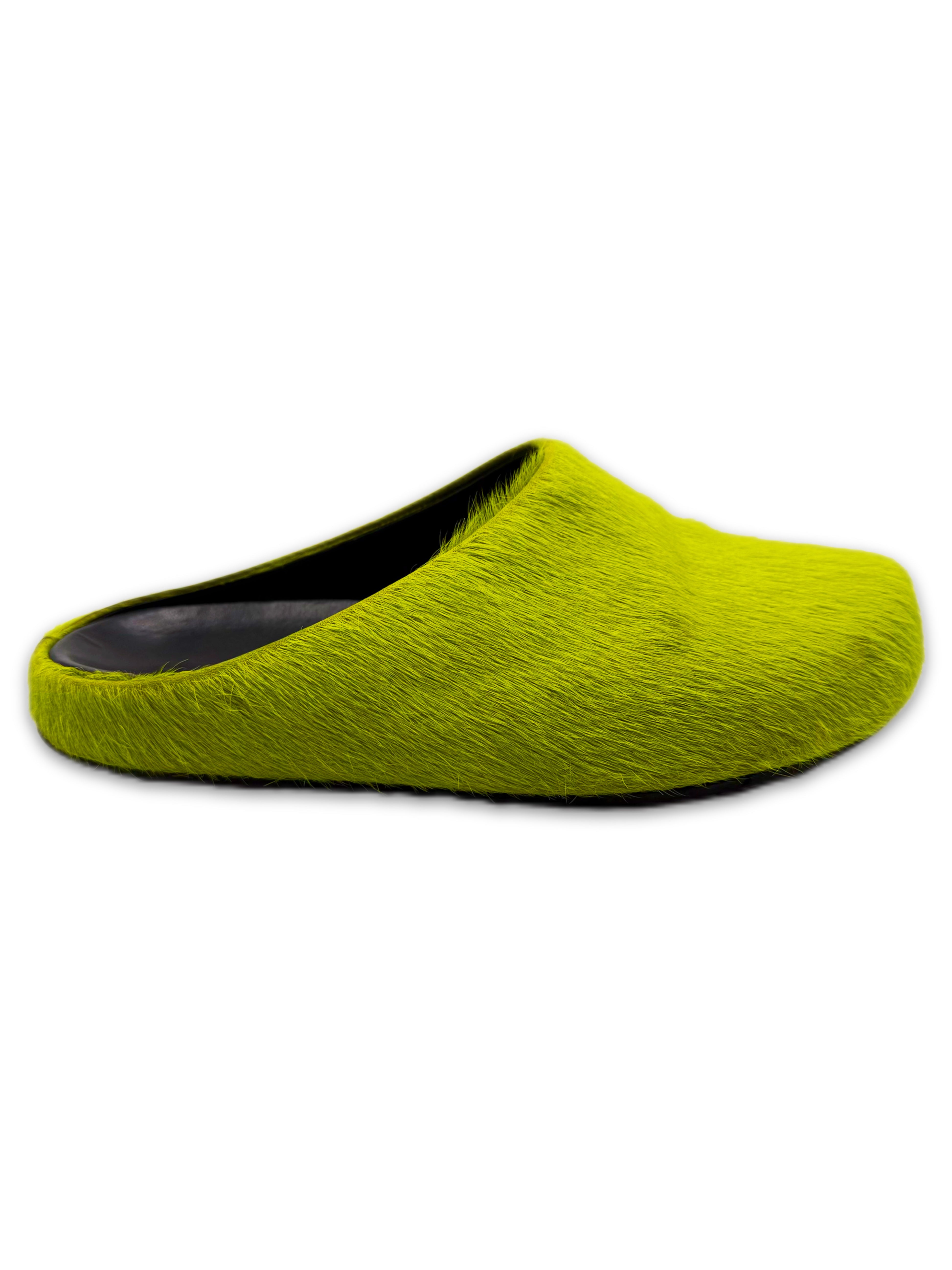AW21 Marni Fussbet ‘Grinch’ Neon Mohair Leather Mules