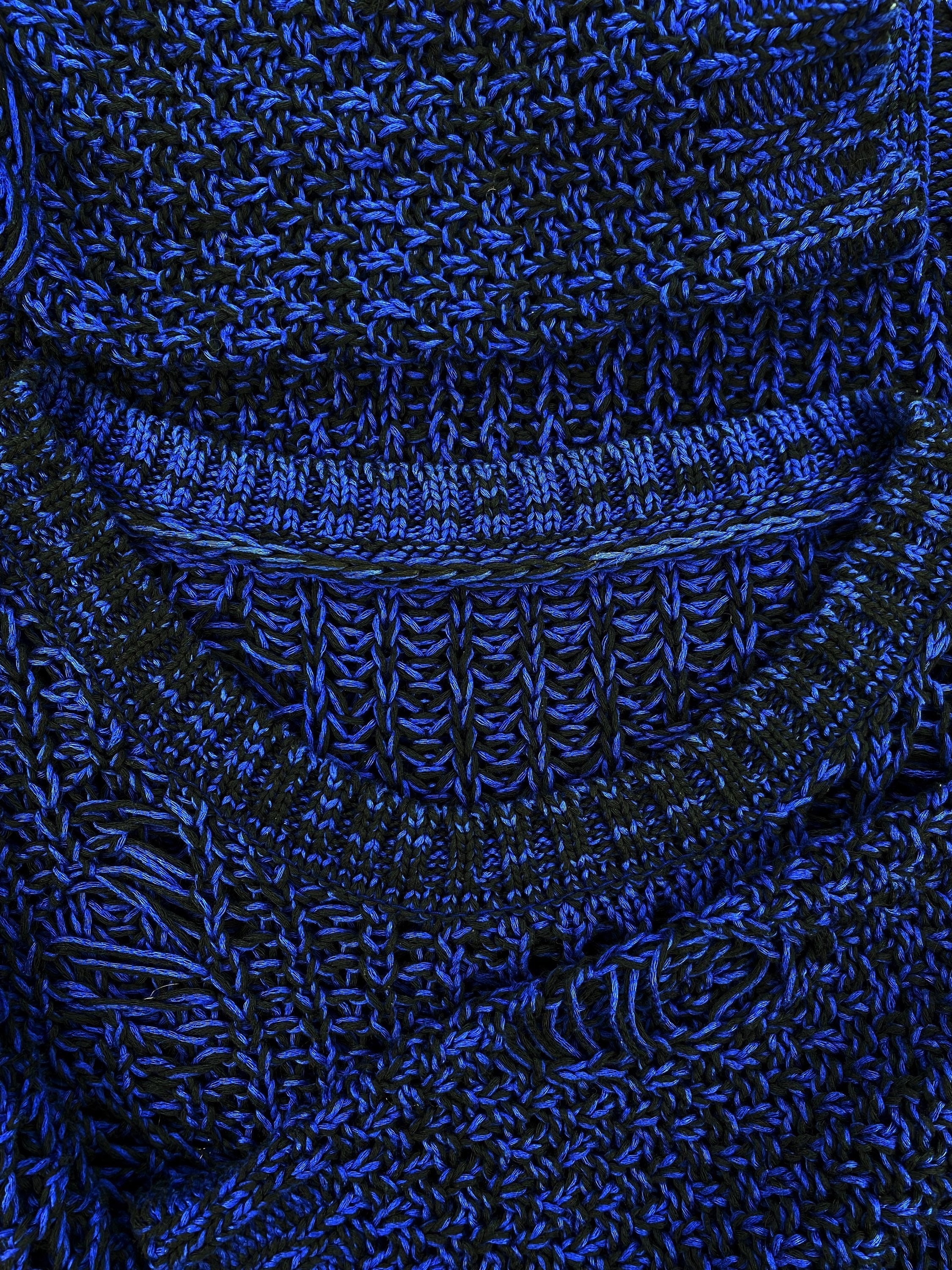 Mihara Yasuhiro Loose Gauge Asymmetric Distressed Knit Sweater