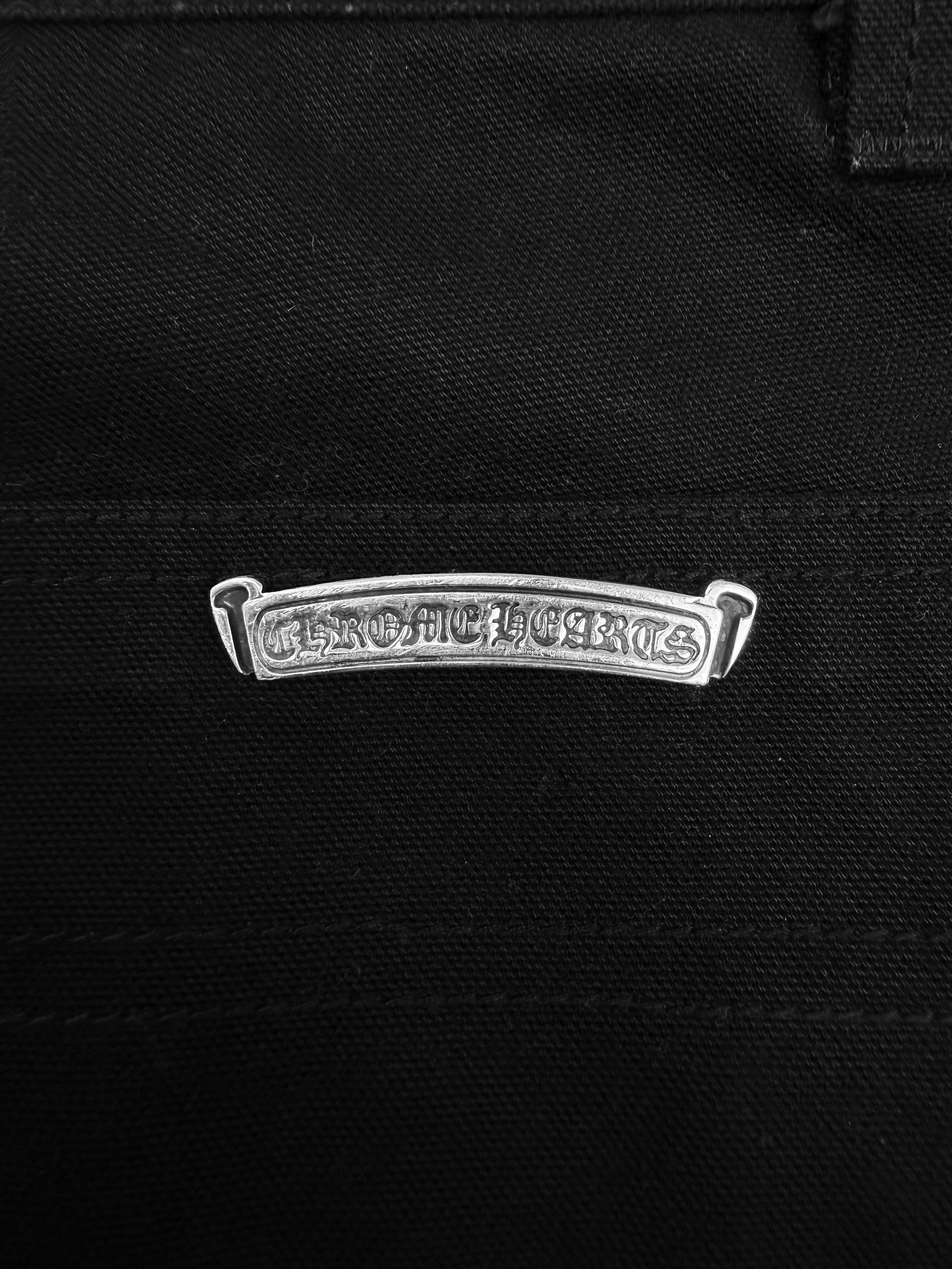 Chrome Hearts Double Knee Carpenter Black Boot Cut Denim