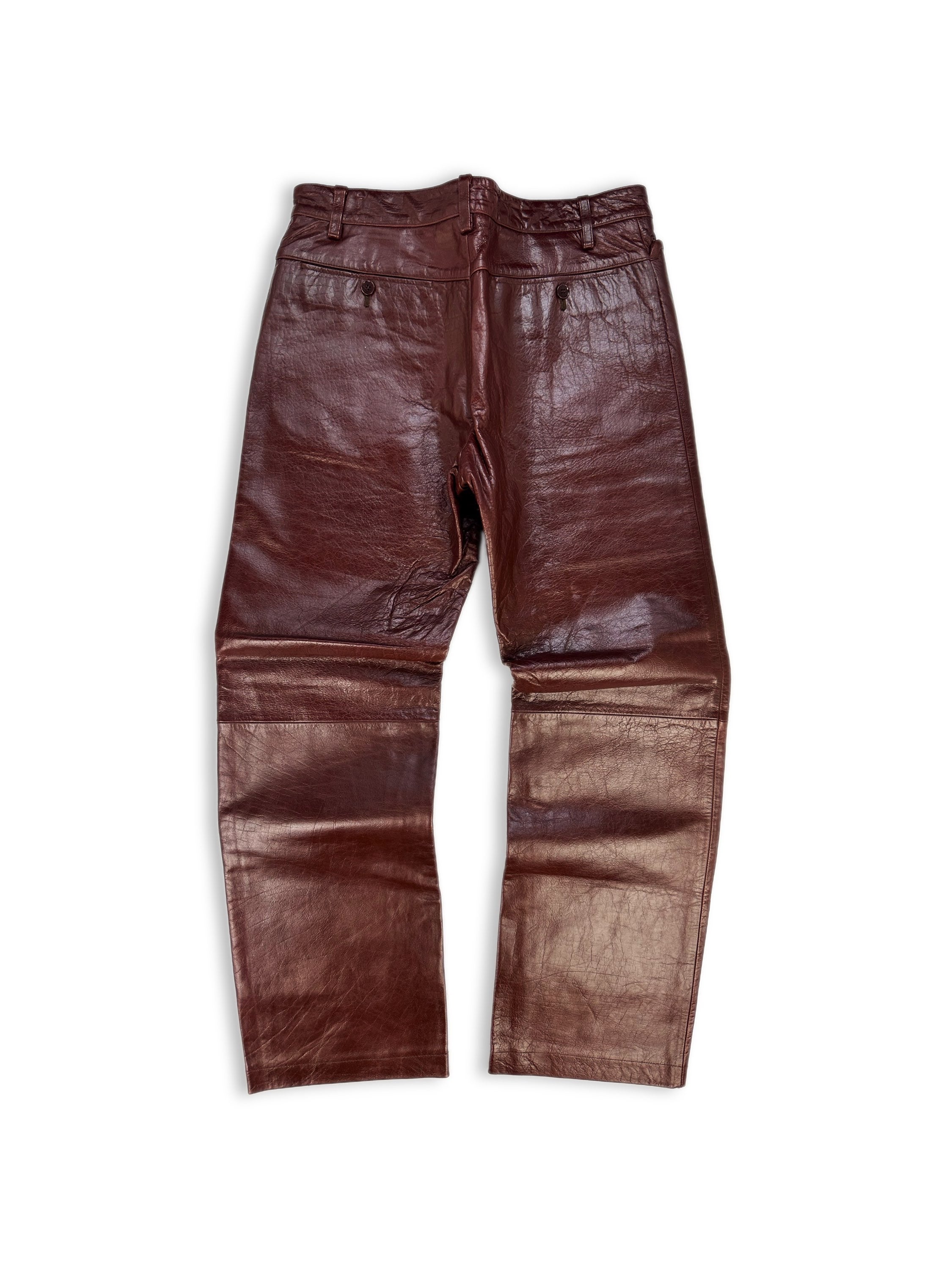 Katharine Hamnett Blood Red Calfskin Leather Pants