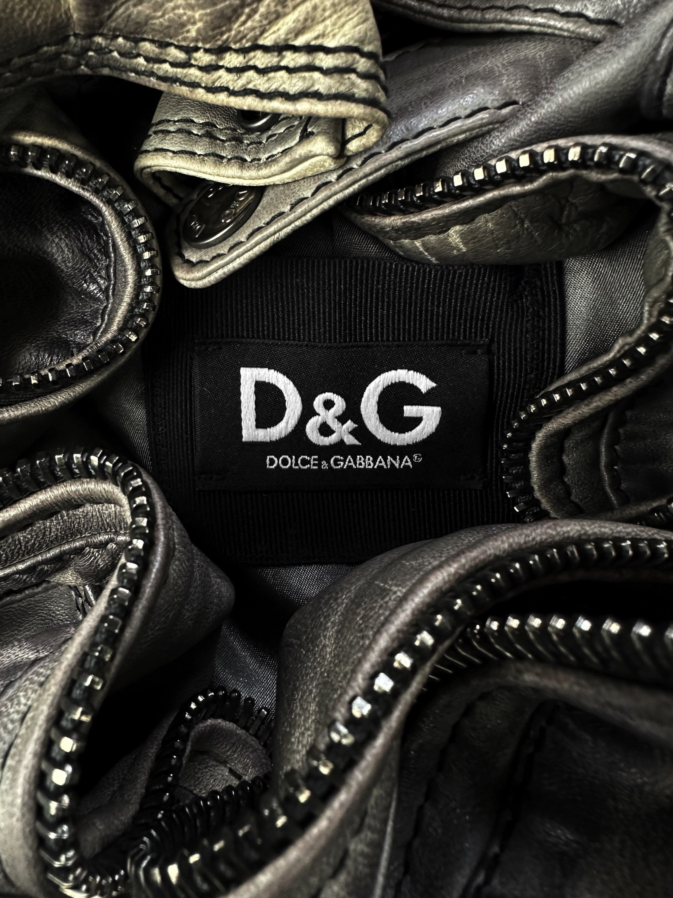 00s Dolce & Gabbana ‘Aviation’ Sheepskin Leather Flight Jacket
