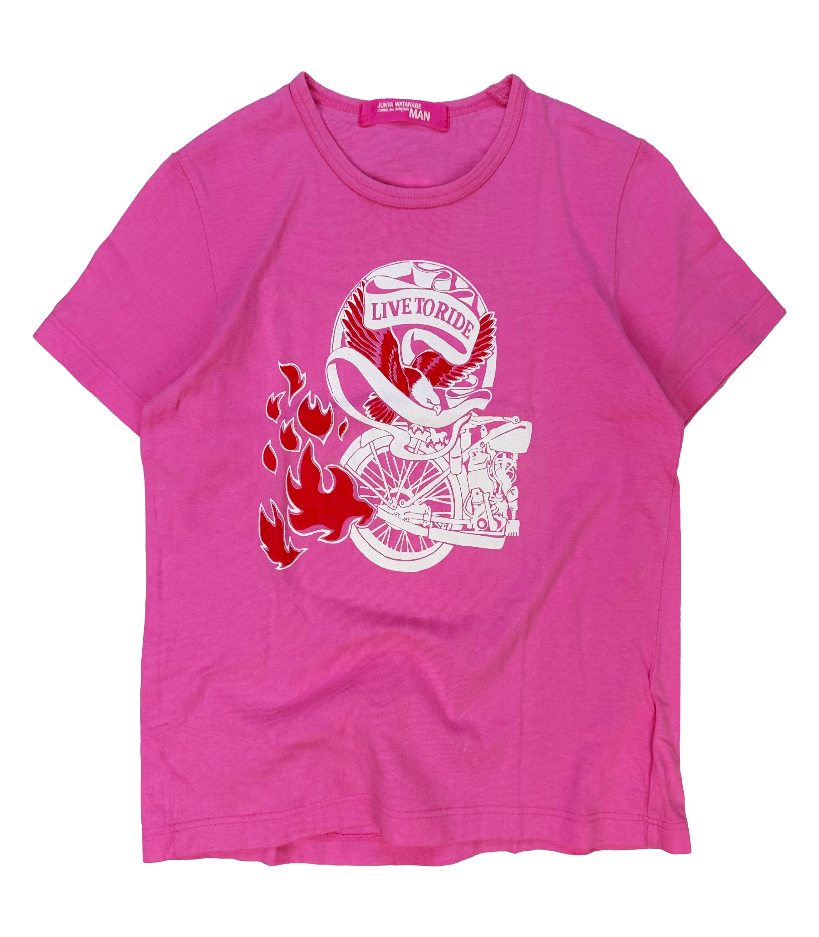00s Junya Watanabe ‘Live to Ride’ Gothic Cross Motif T-Shirt